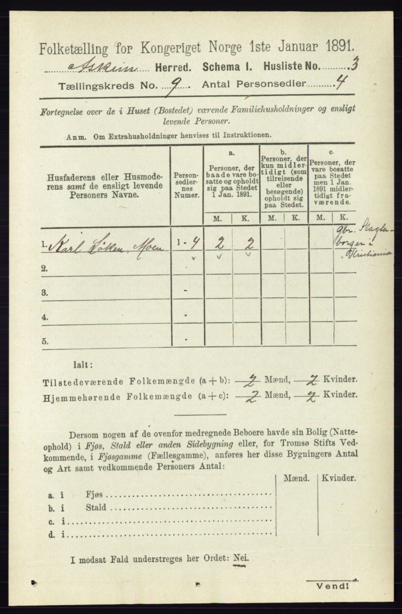 RA, 1891 census for 0124 Askim, 1891, p. 1442