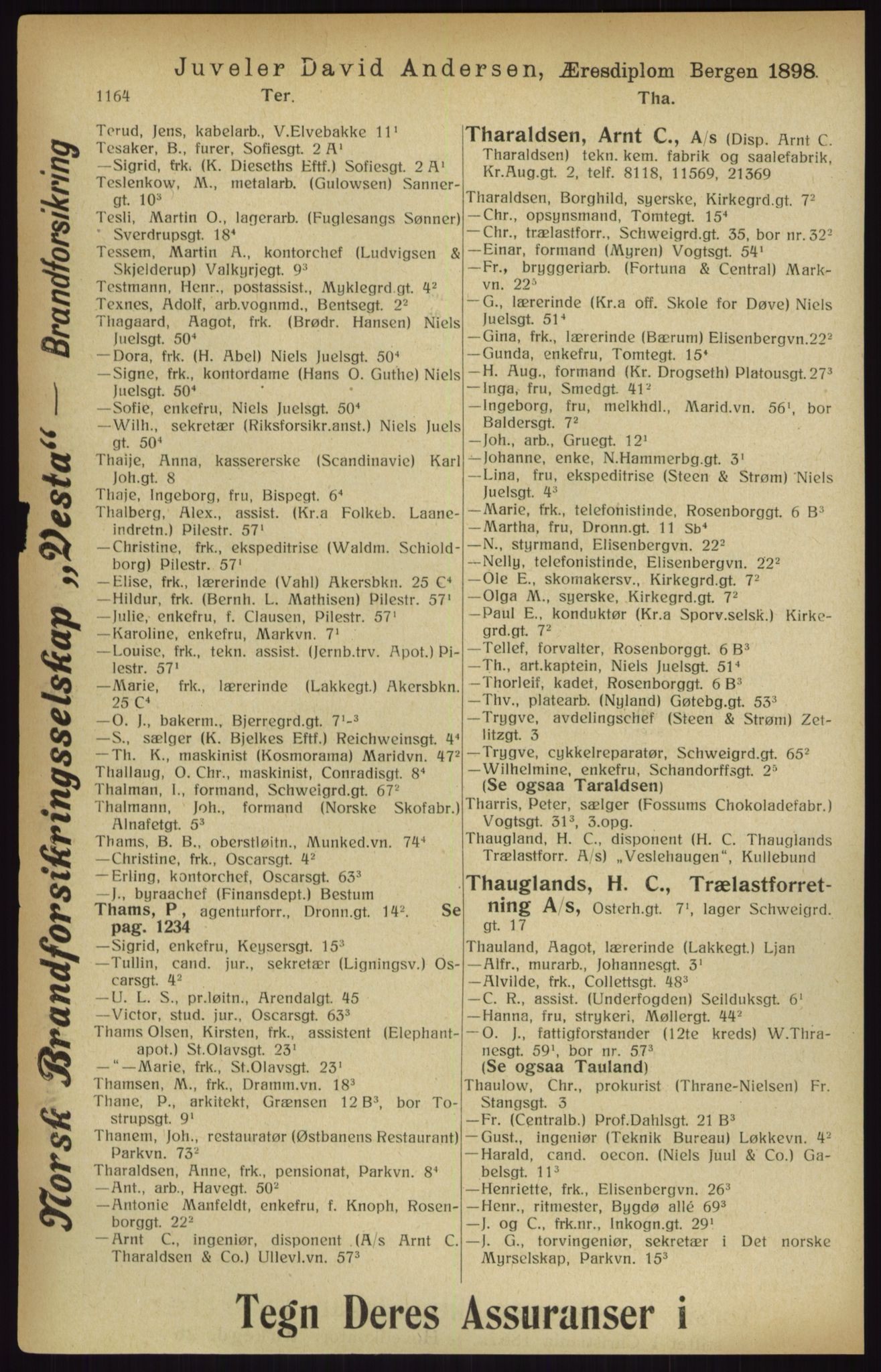 Kristiania/Oslo adressebok, PUBL/-, 1916, p. 1164