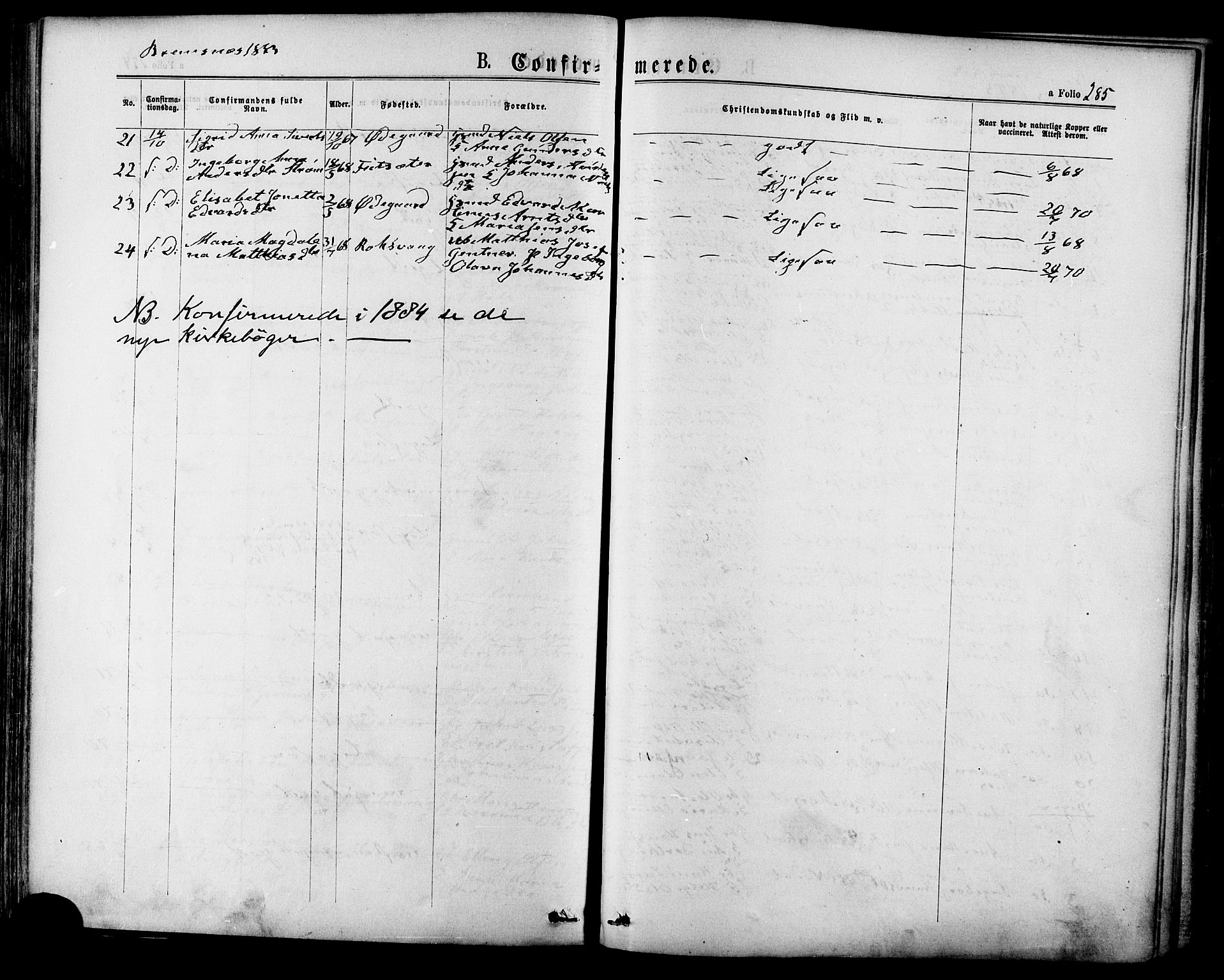 Ministerialprotokoller, klokkerbøker og fødselsregistre - Møre og Romsdal, SAT/A-1454/568/L0806: Parish register (official) no. 568A12 /3, 1878-1884, p. 285