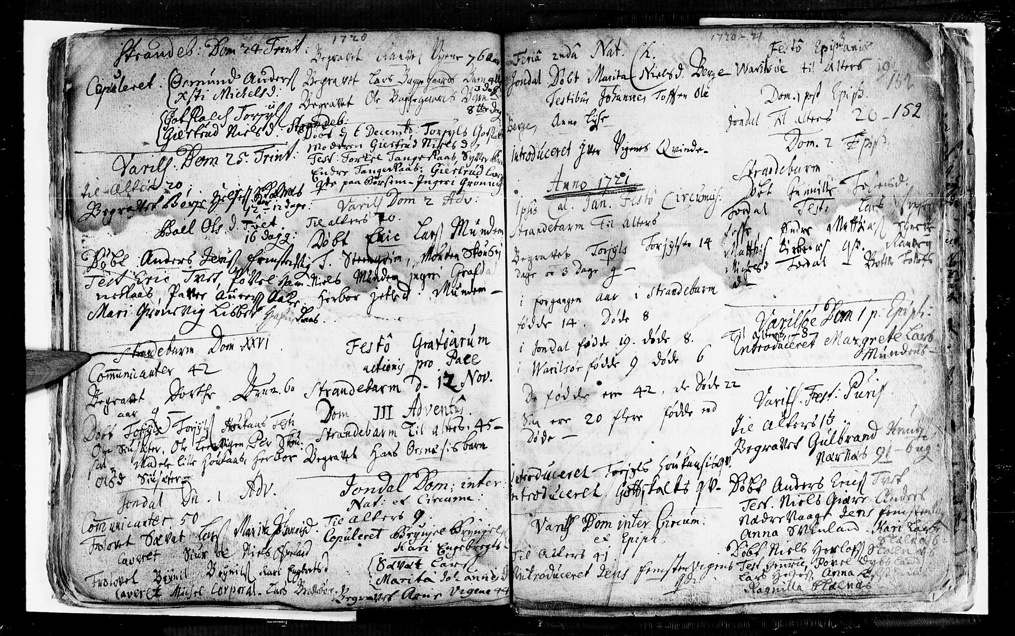 Strandebarm sokneprestembete, AV/SAB-A-78401/H/Haa: Parish register (official) no. A 1, 1670-1726, p. 152