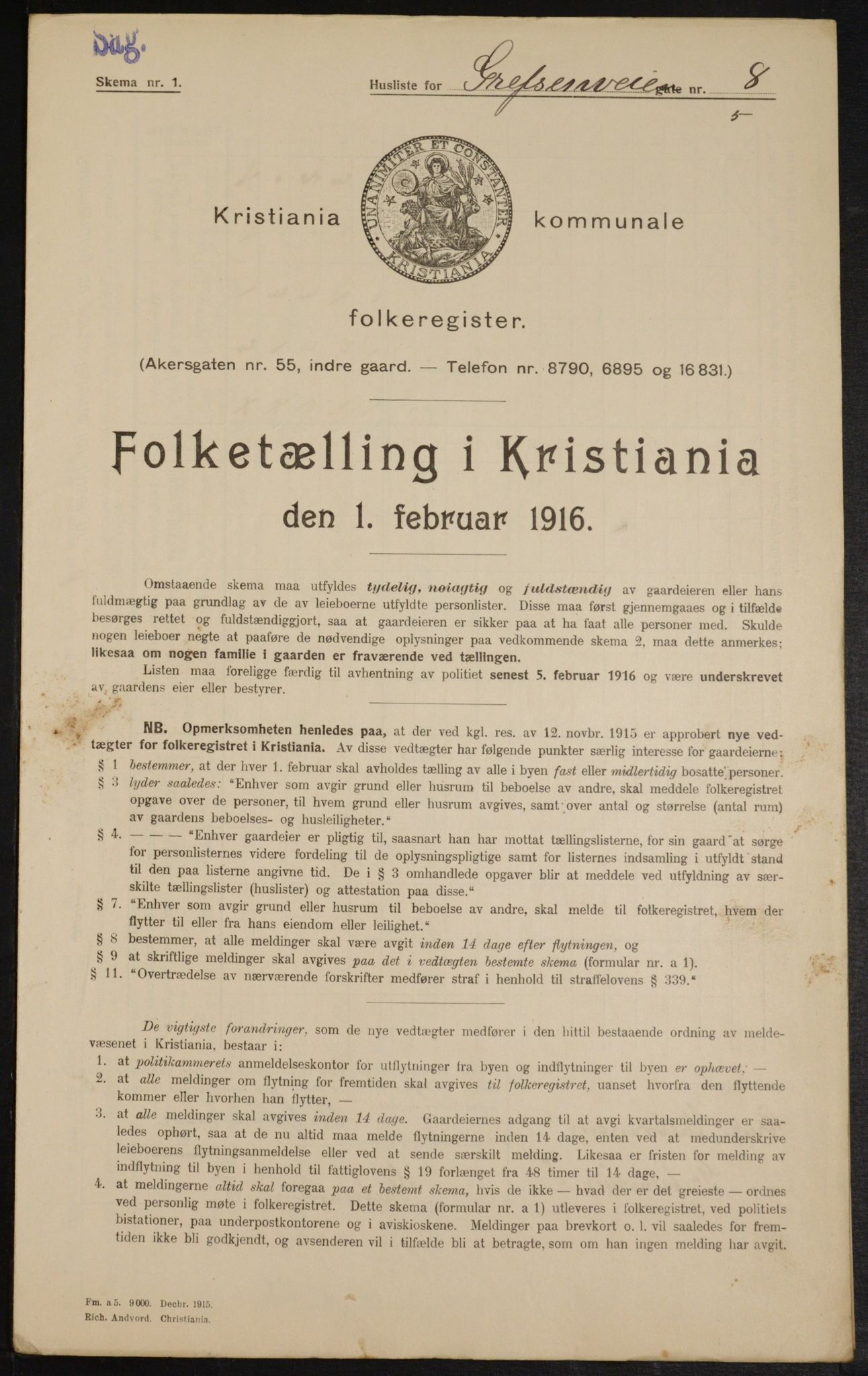 OBA, Municipal Census 1916 for Kristiania, 1916, p. 30103