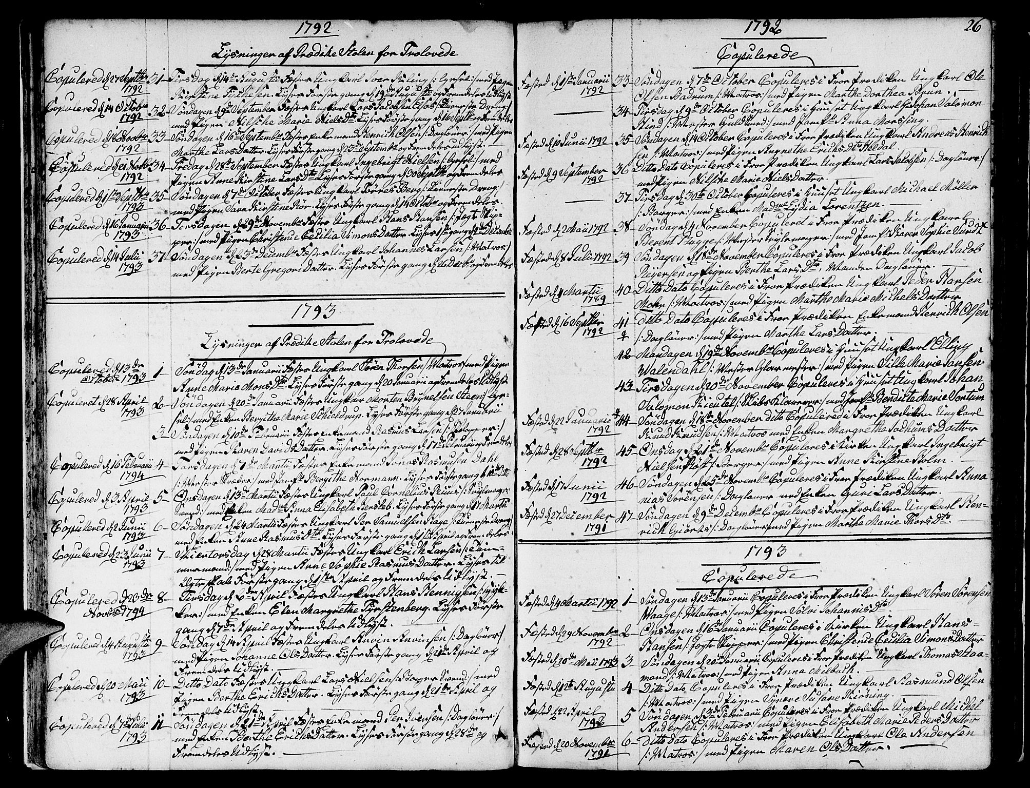 Nykirken Sokneprestembete, SAB/A-77101/H/Hab: Parish register (copy) no. A 2, 1782-1847, p. 26
