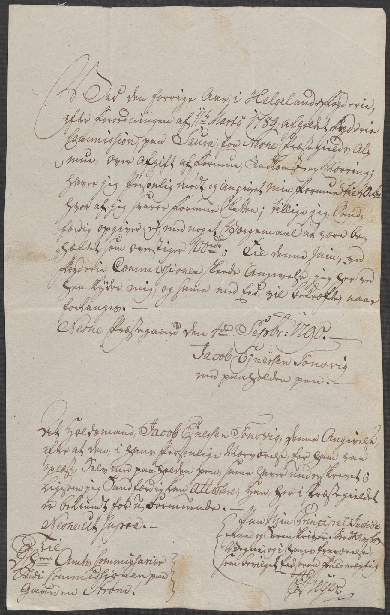 Rentekammeret inntil 1814, Reviderte regnskaper, Mindre regnskaper, RA/EA-4068/Rf/Rfe/L0014: Helgeland fogderi, 1789, p. 9