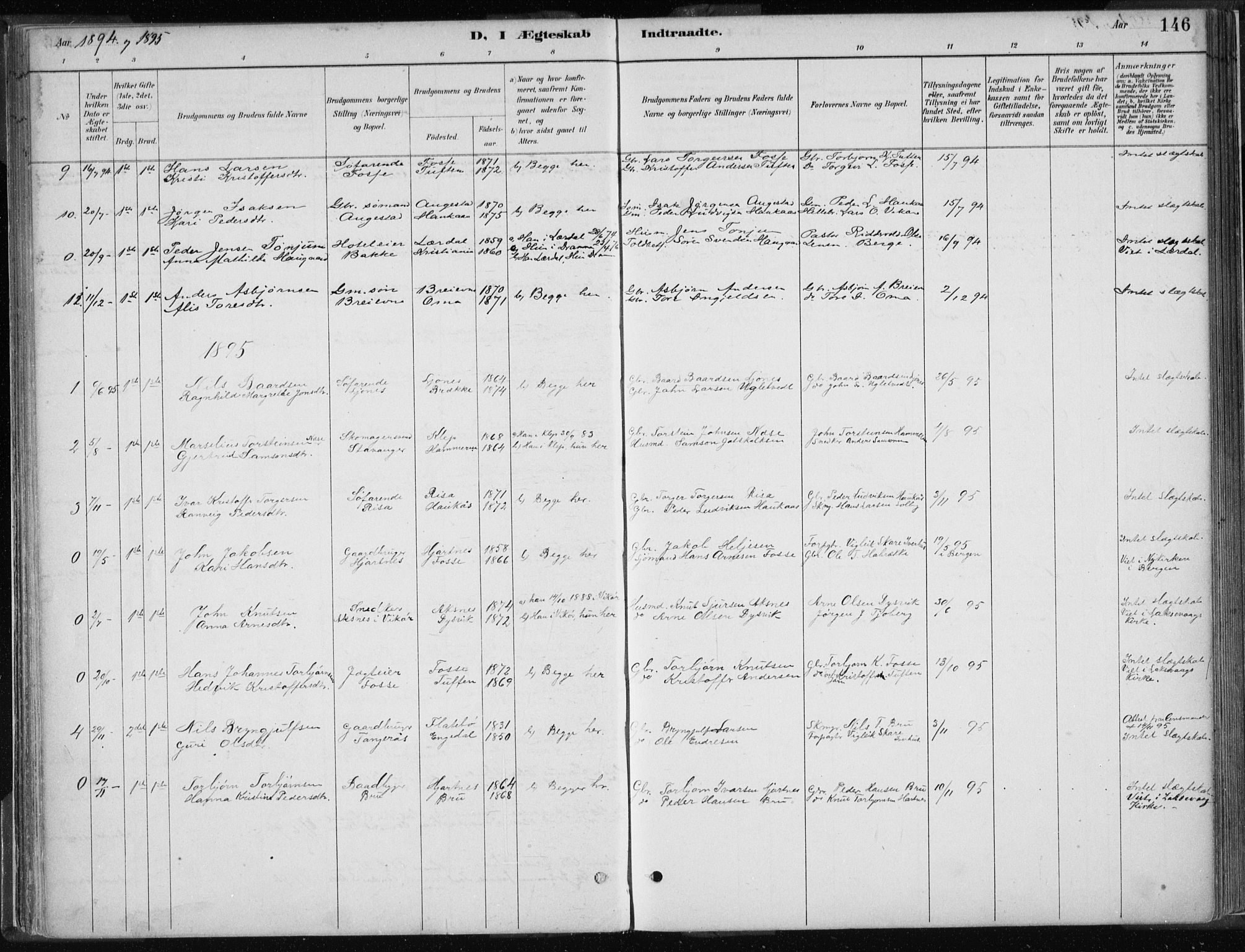 Strandebarm sokneprestembete, AV/SAB-A-78401/H/Haa: Parish register (official) no. B  1, 1886-1908, p. 146