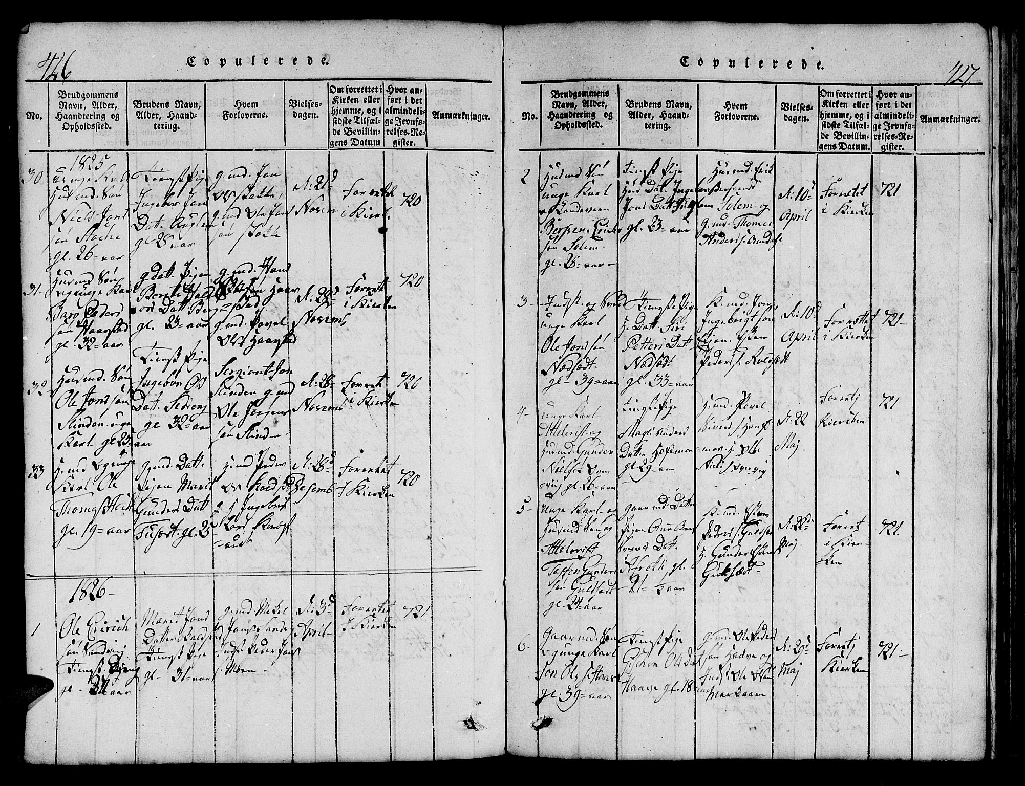 Ministerialprotokoller, klokkerbøker og fødselsregistre - Sør-Trøndelag, SAT/A-1456/695/L1152: Parish register (copy) no. 695C03, 1816-1831, p. 426-427