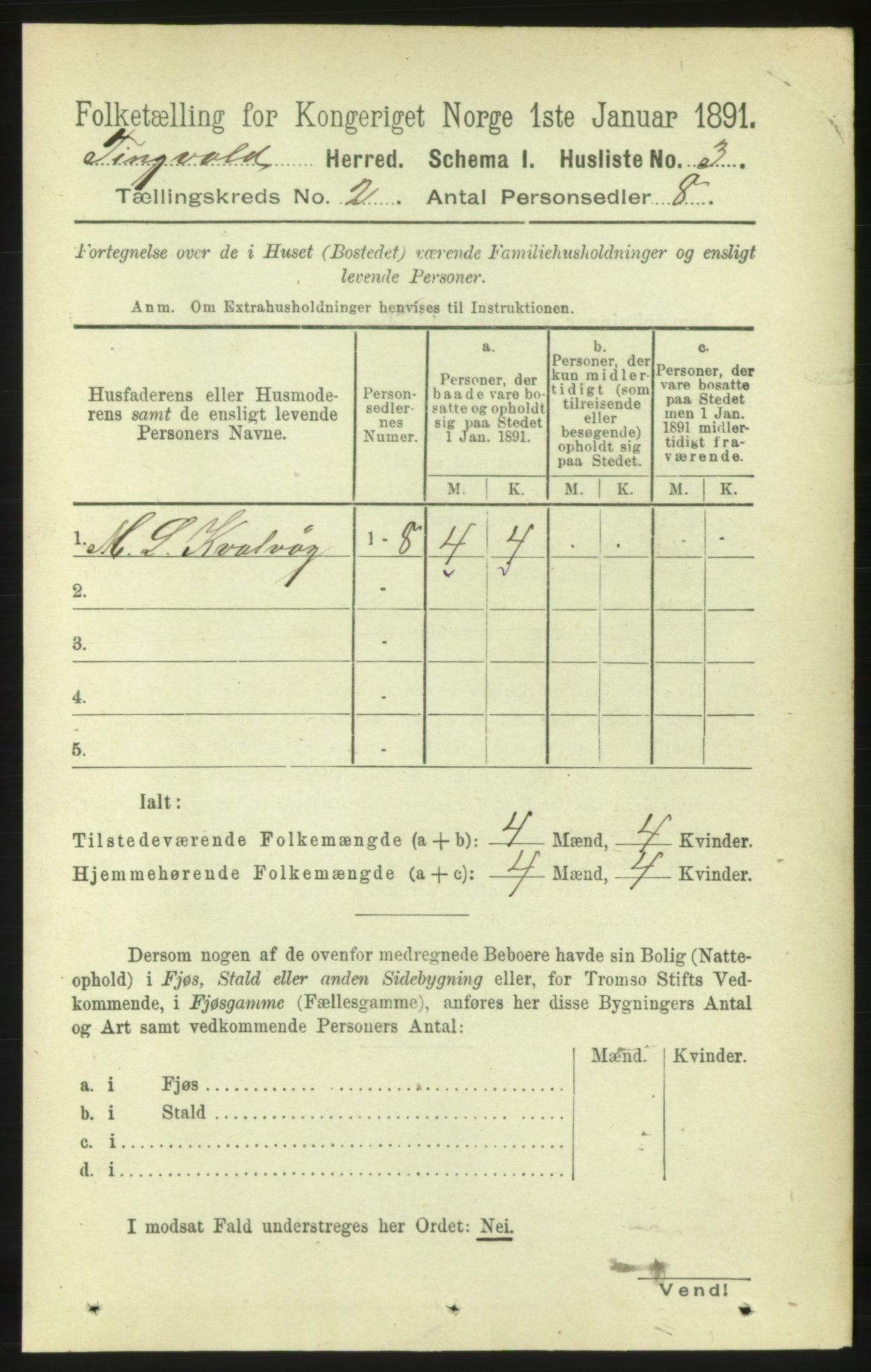 RA, 1891 census for 1560 Tingvoll, 1891, p. 524