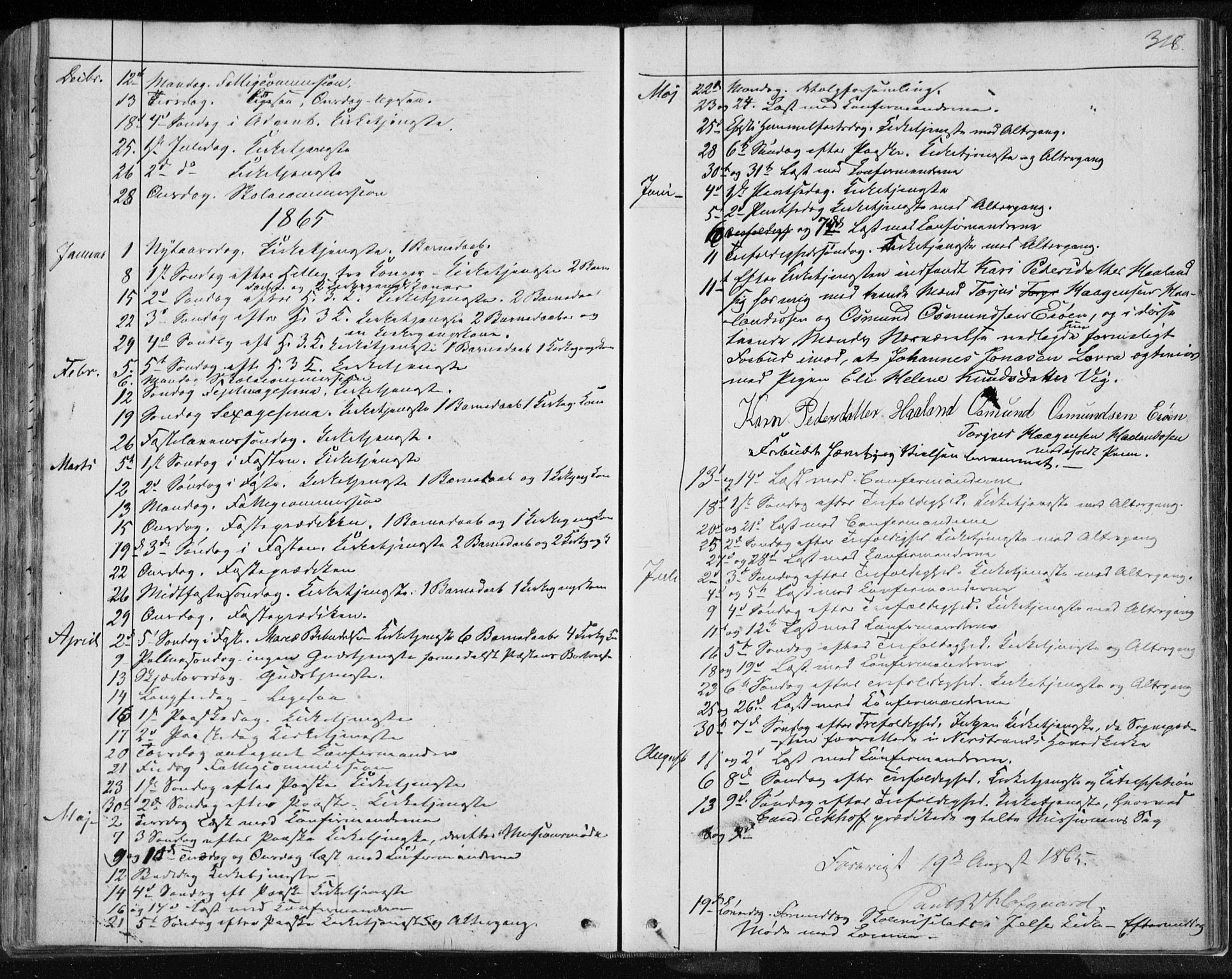 Jelsa sokneprestkontor, SAST/A-101842/01/IV: Parish register (official) no. A 7, 1854-1866, p. 318