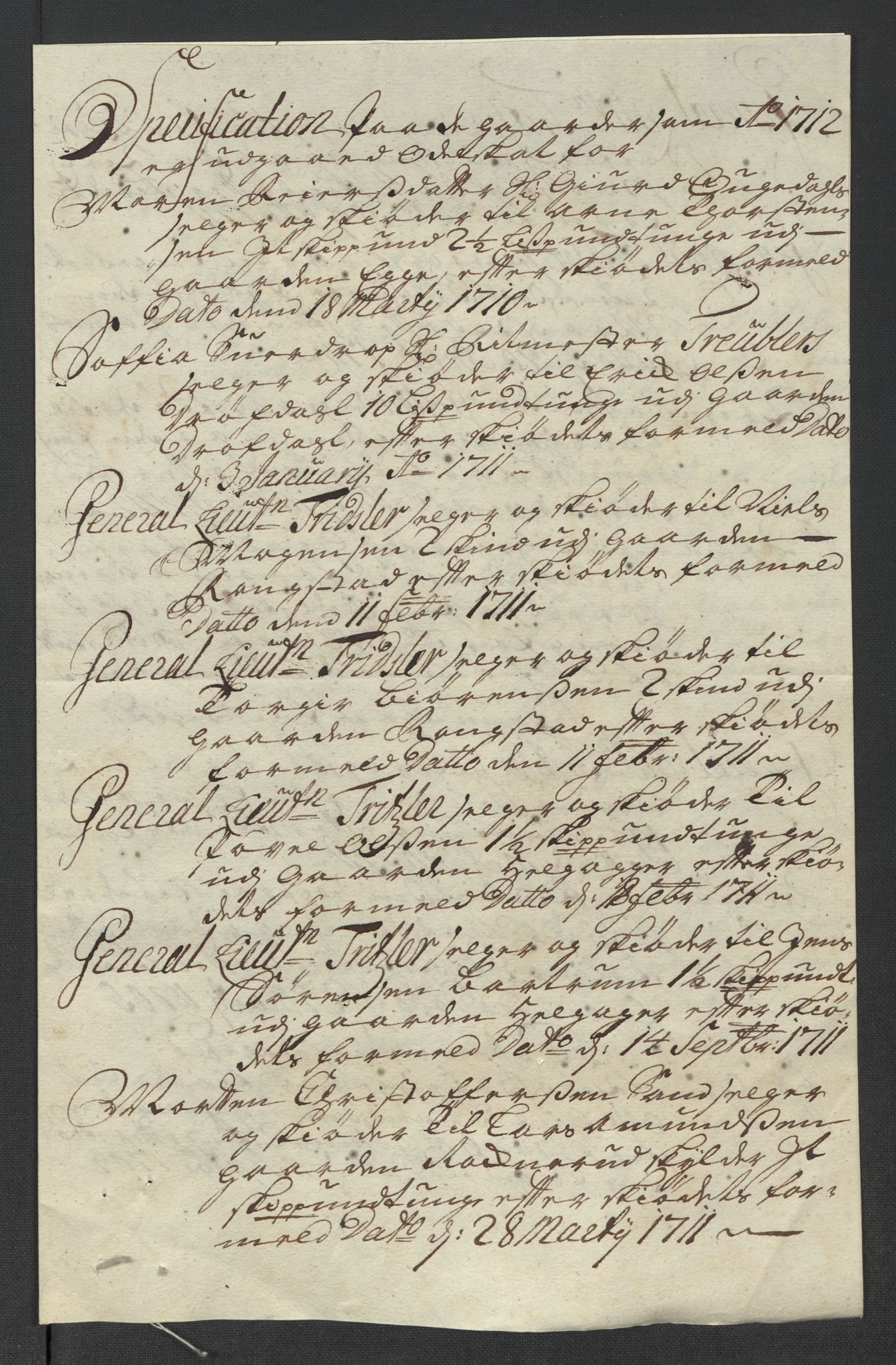 Rentekammeret inntil 1814, Reviderte regnskaper, Fogderegnskap, RA/EA-4092/R18/L1309: Fogderegnskap Hadeland, Toten og Valdres, 1712, p. 402
