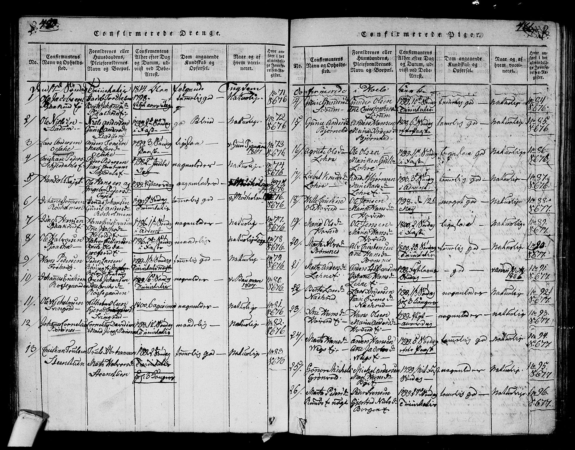 Hole kirkebøker, SAKO/A-228/G/Ga/L0001: Parish register (copy) no. I 1, 1814-1842, p. 480-481