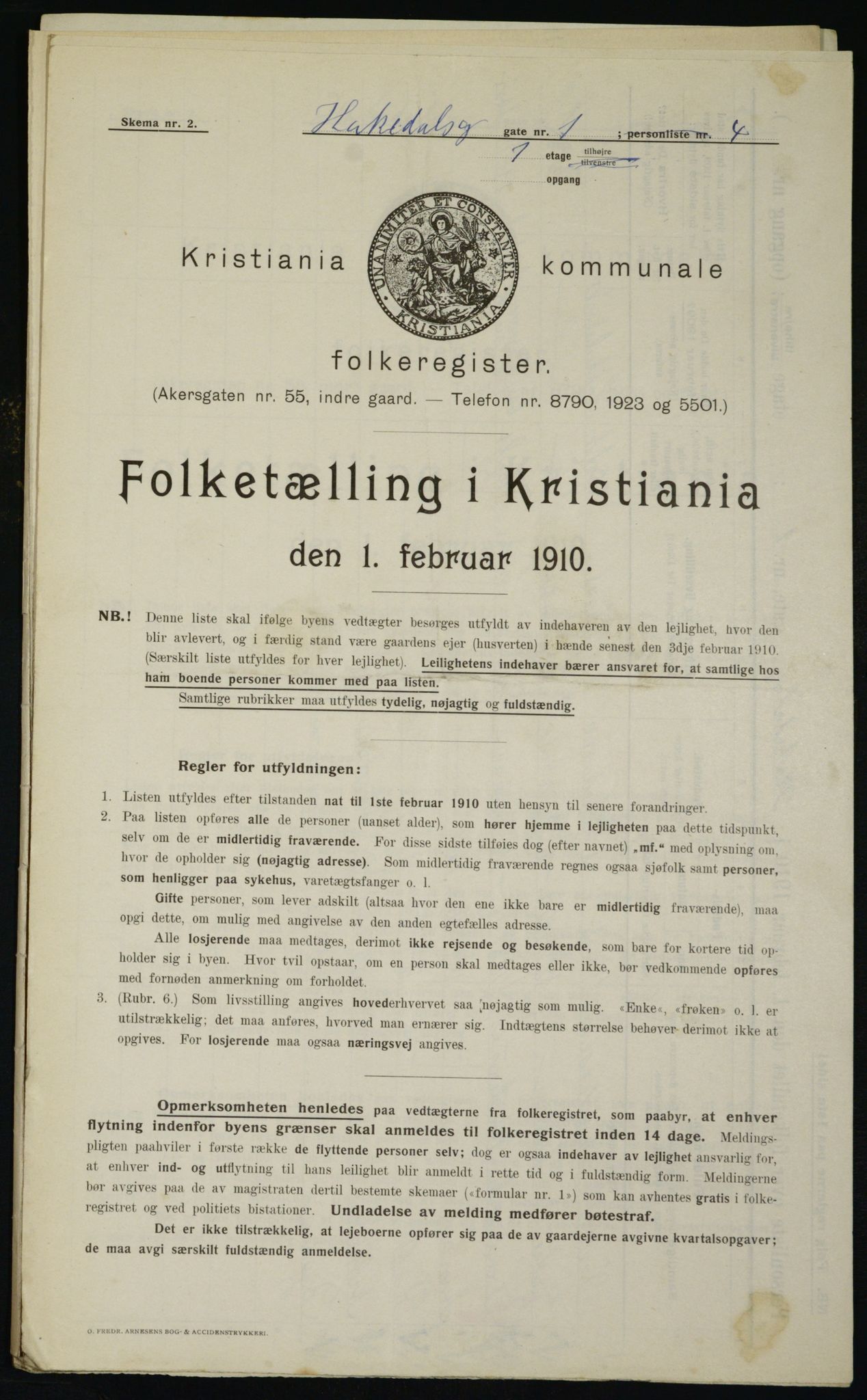 OBA, Municipal Census 1910 for Kristiania, 1910, p. 31933