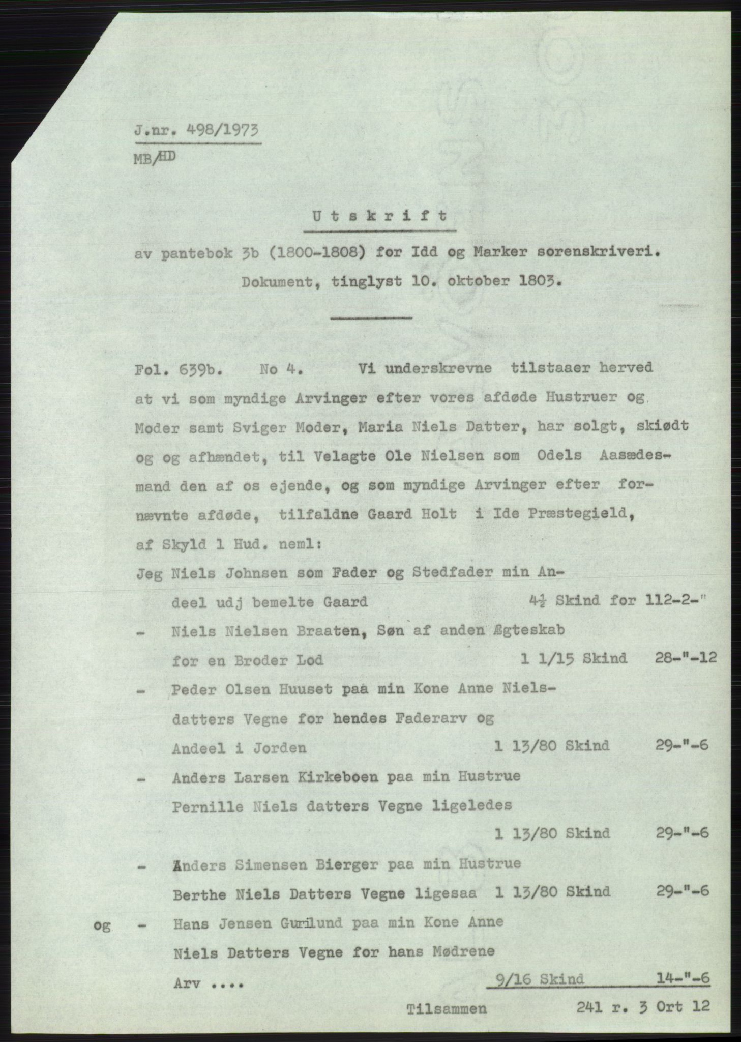 Statsarkivet i Oslo, AV/SAO-A-10621/Z/Zd/L0032: Avskrifter, j.nr 16-2349/1973, 1973, p. 67