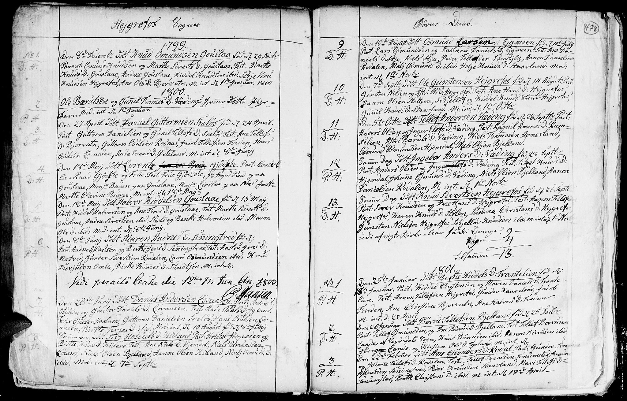 Hommedal sokneprestkontor, AV/SAK-1111-0023/F/Fa/Fab/L0002: Parish register (official) no. A 2 /3, 1740-1821, p. 478