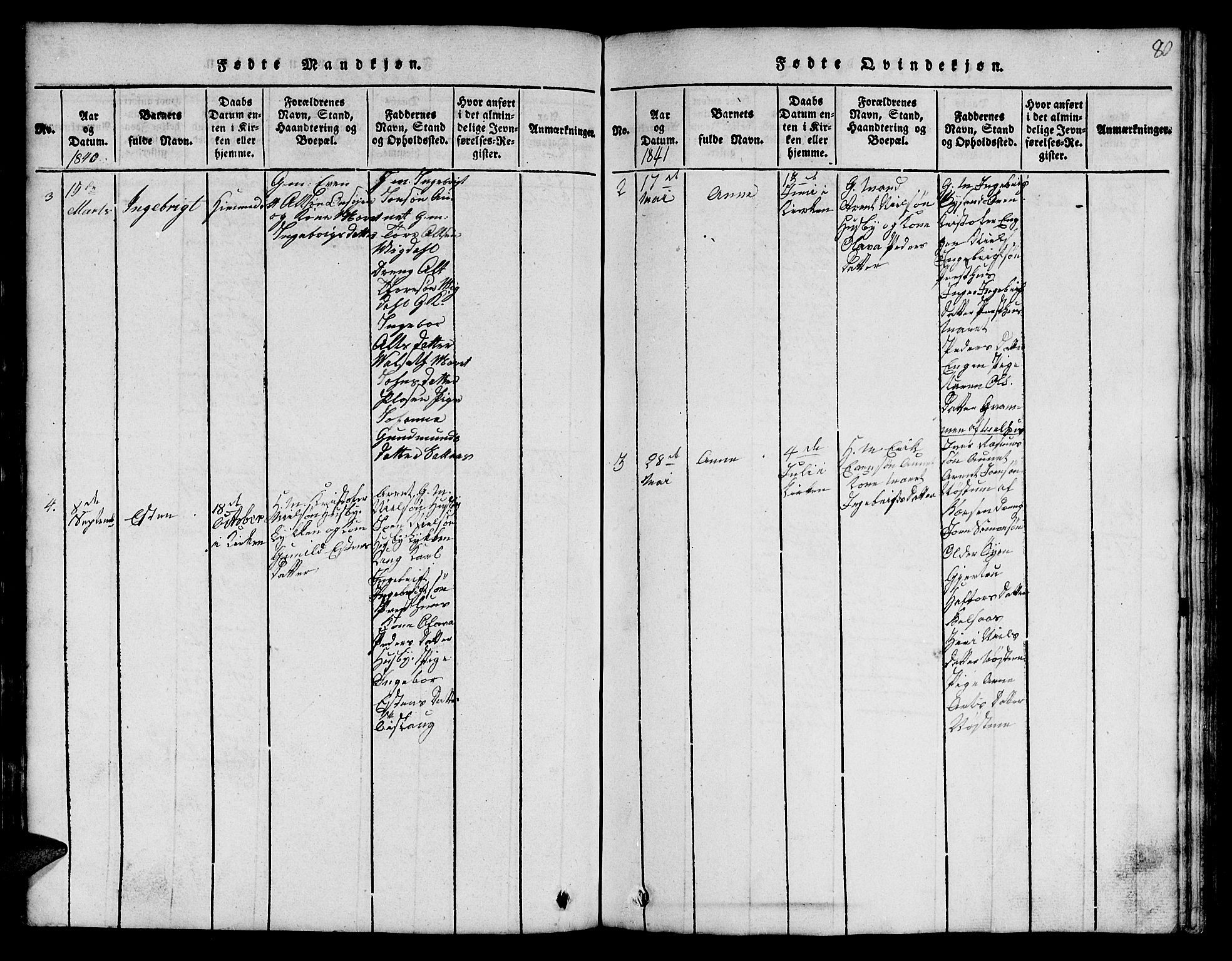 Ministerialprotokoller, klokkerbøker og fødselsregistre - Sør-Trøndelag, AV/SAT-A-1456/666/L0788: Parish register (copy) no. 666C01, 1816-1847, p. 80