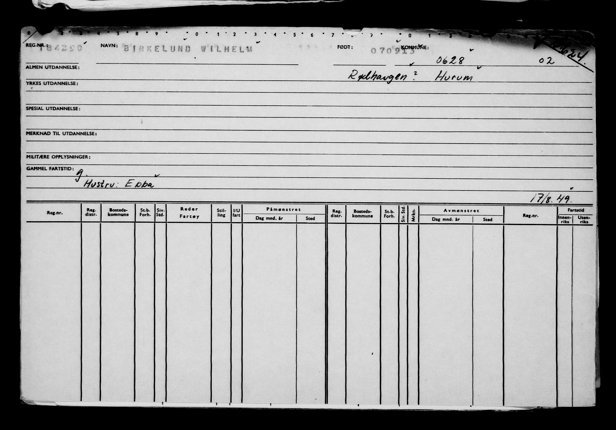 Direktoratet for sjømenn, AV/RA-S-3545/G/Gb/L0115: Hovedkort, 1913, p. 93