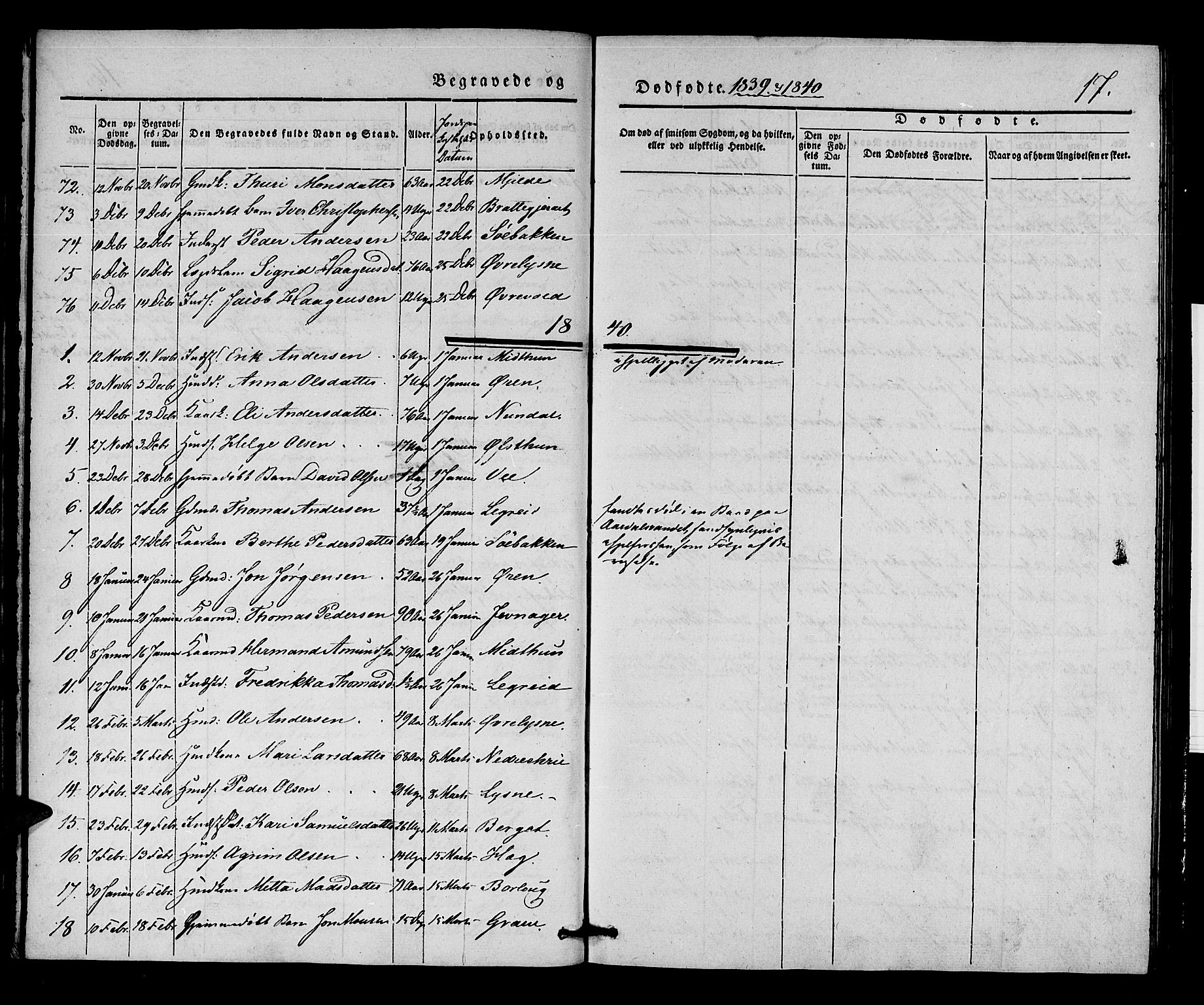 Lærdal sokneprestembete, SAB/A-81201: Parish register (official) no. A 9, 1835-1857, p. 17