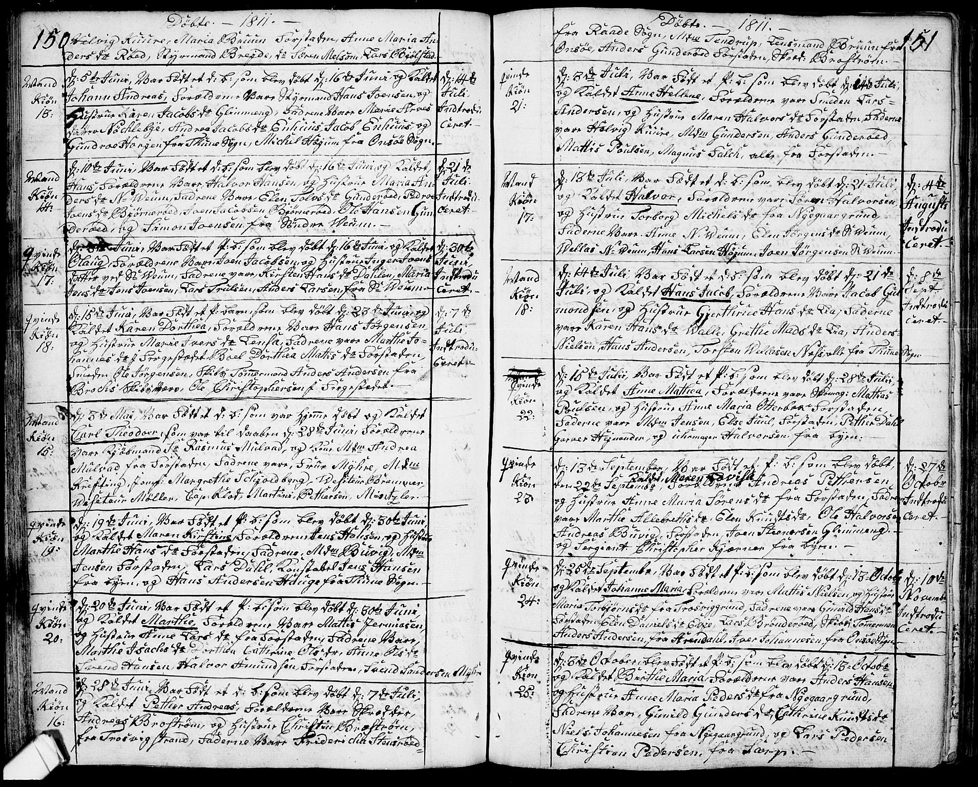 Glemmen prestekontor Kirkebøker, SAO/A-10908/F/Fa/L0003: Parish register (official) no. 3, 1803-1815, p. 150-151