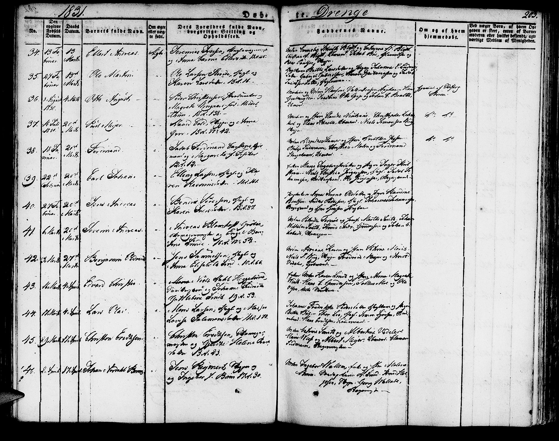 Domkirken sokneprestembete, AV/SAB-A-74801/H/Haa/L0012: Parish register (official) no. A 12, 1821-1840, p. 203