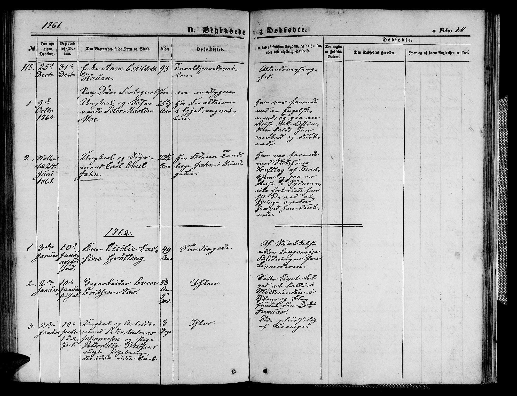 Ministerialprotokoller, klokkerbøker og fødselsregistre - Sør-Trøndelag, SAT/A-1456/602/L0139: Parish register (copy) no. 602C07, 1859-1864, p. 311