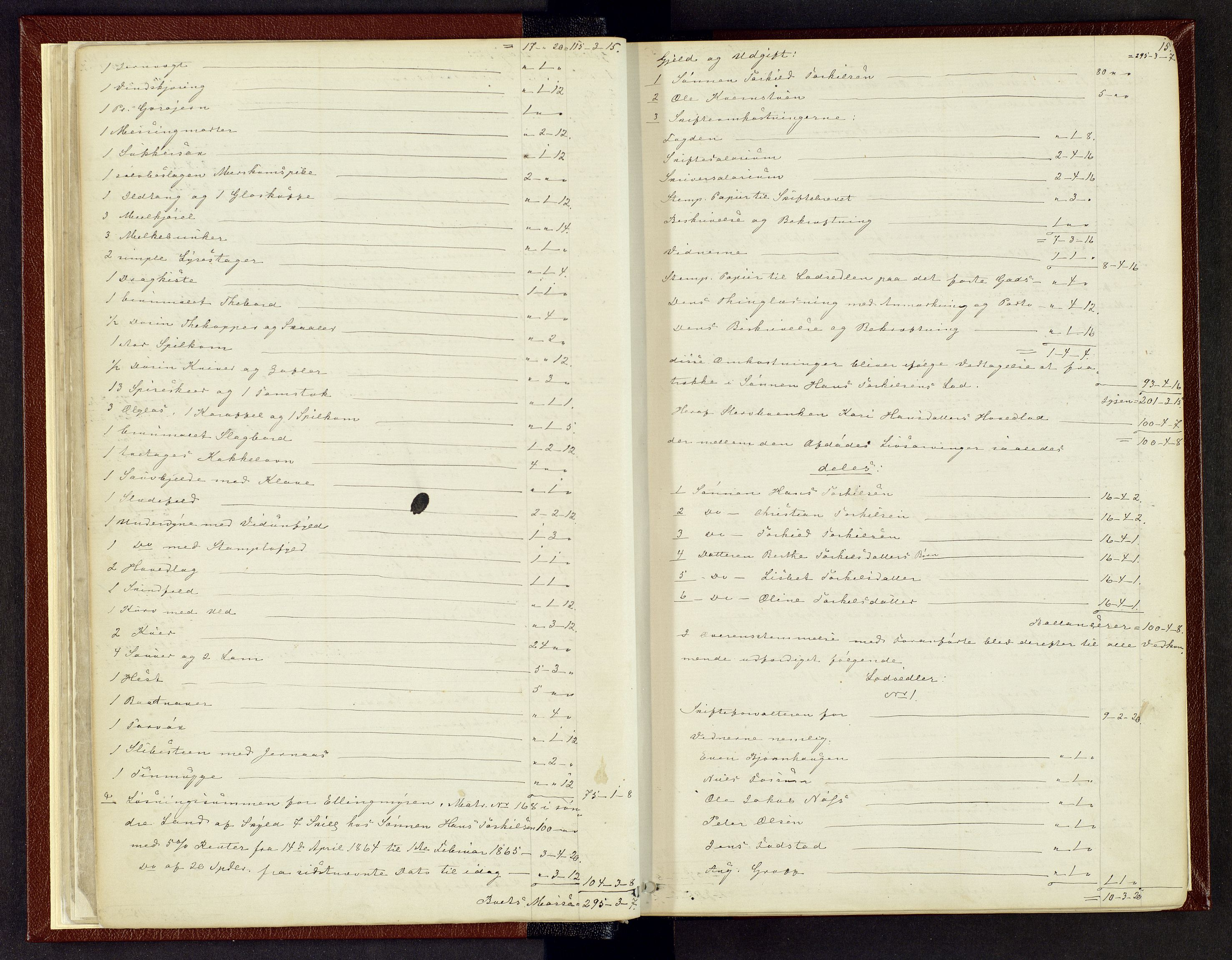 Toten tingrett, AV/SAH-TING-006/J/Jb/L0006: Skiftebehandlingsprotokoll - Biri, 1864-1903, p. 14b-15a