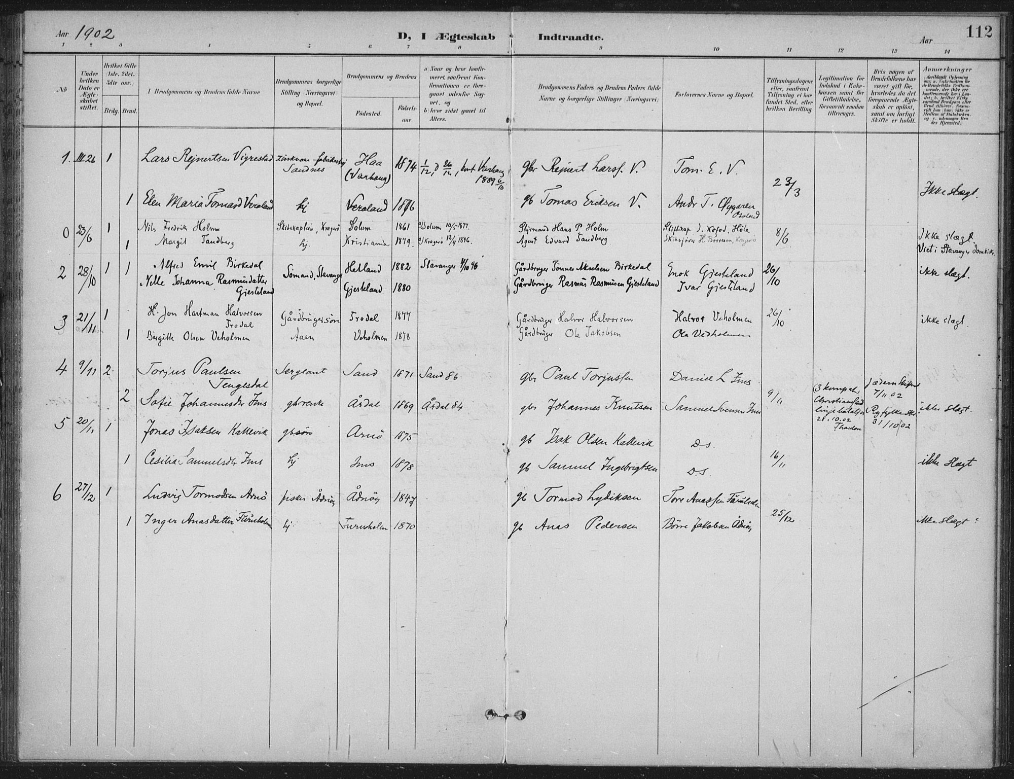 Høgsfjord sokneprestkontor, SAST/A-101624/H/Ha/Haa/L0008: Parish register (official) no. A 8, 1898-1920, p. 112