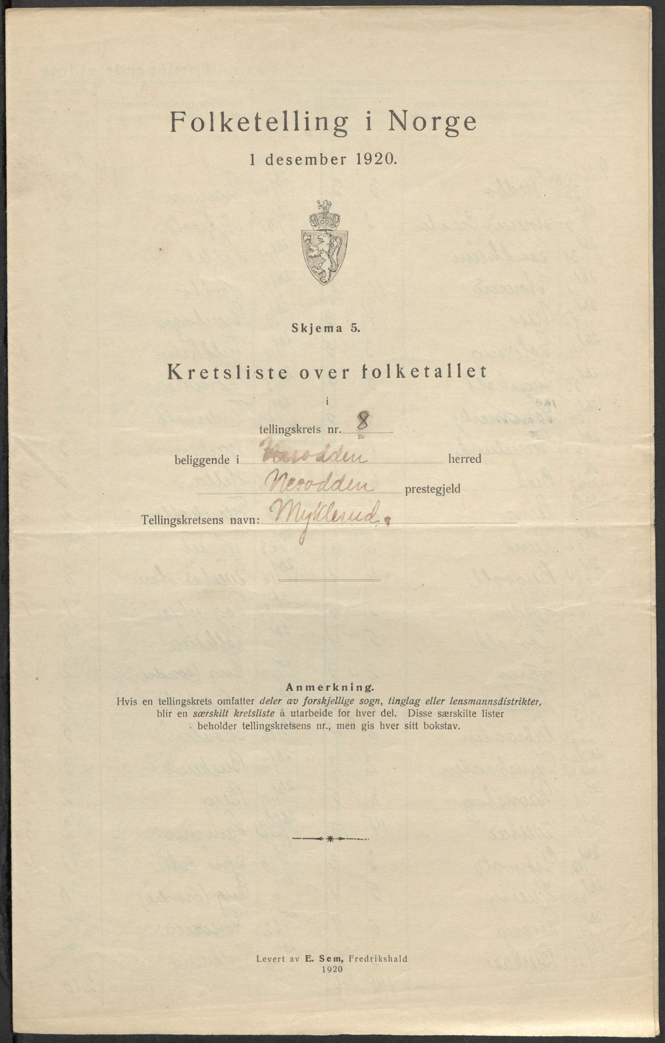 SAO, 1920 census for Nesodden, 1920, p. 37