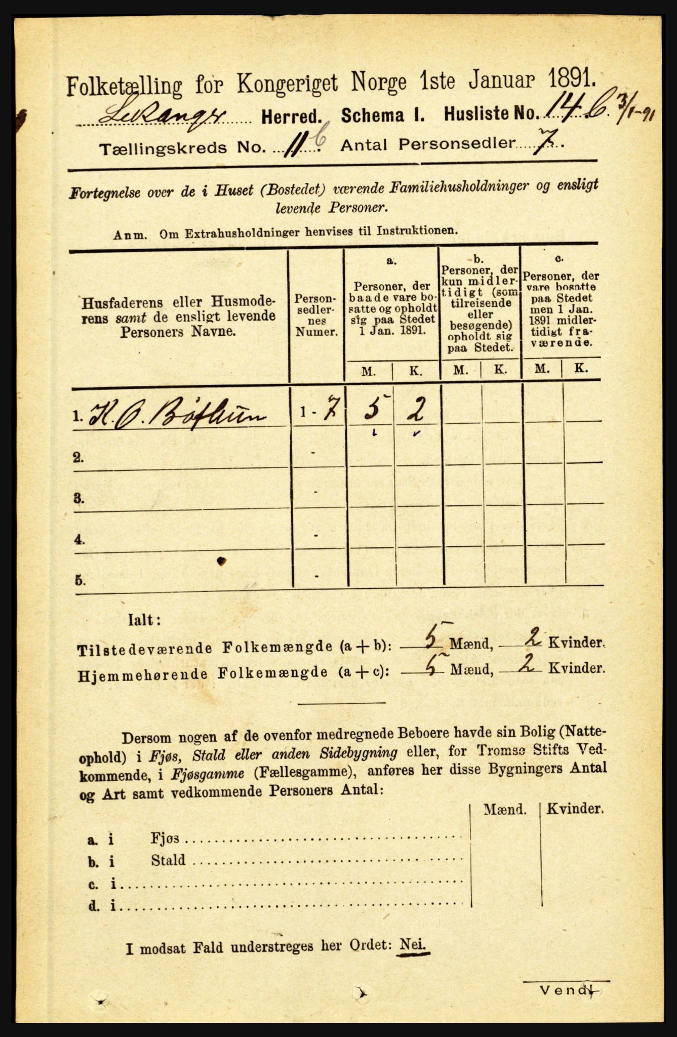 RA, 1891 census for 1419 Leikanger, 1891, p. 2158