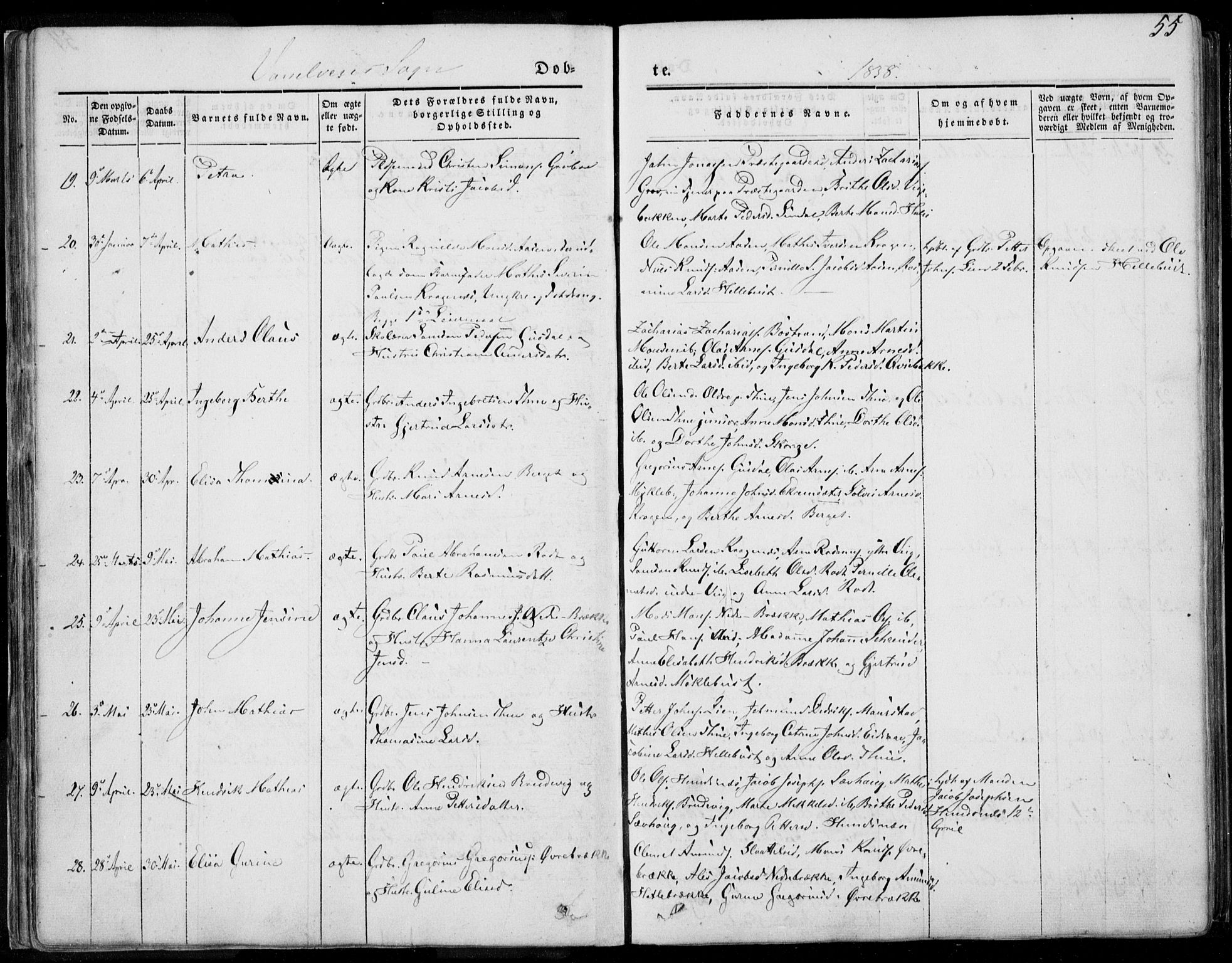 Ministerialprotokoller, klokkerbøker og fødselsregistre - Møre og Romsdal, SAT/A-1454/501/L0006: Parish register (official) no. 501A06, 1844-1868, p. 55