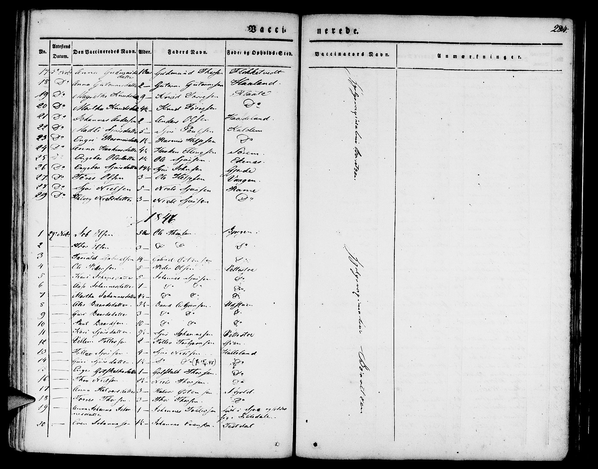 Etne sokneprestembete, SAB/A-75001/H/Haa: Parish register (official) no. A 7, 1831-1847, p. 284