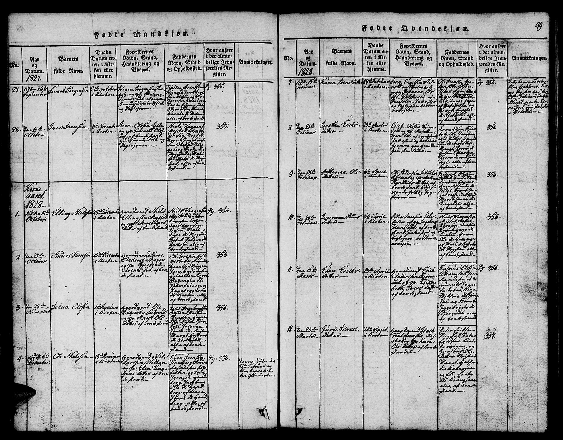 Ministerialprotokoller, klokkerbøker og fødselsregistre - Sør-Trøndelag, SAT/A-1456/665/L0776: Parish register (copy) no. 665C01, 1817-1837, p. 49