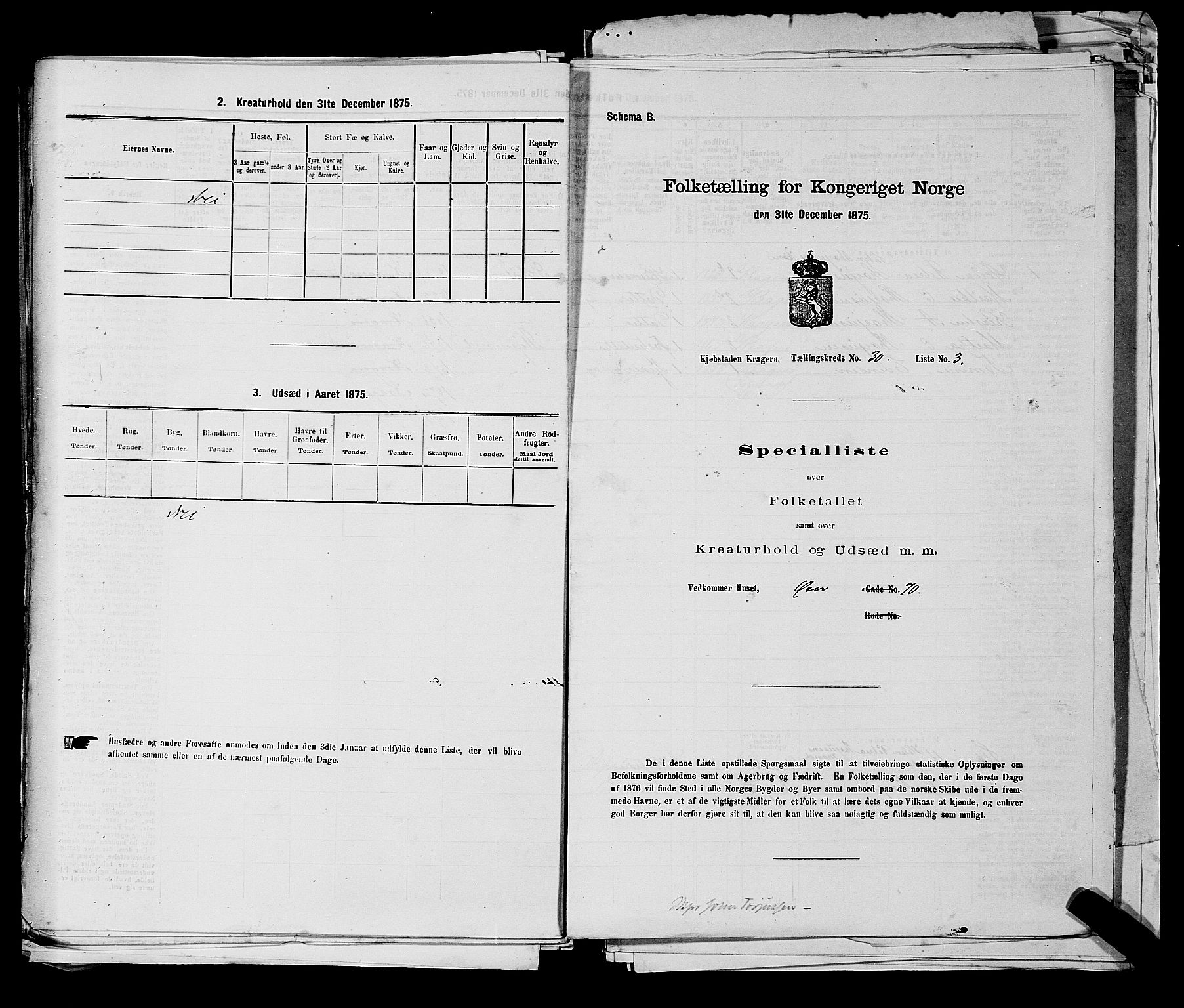 SAKO, 1875 census for 0801P Kragerø, 1875, p. 663