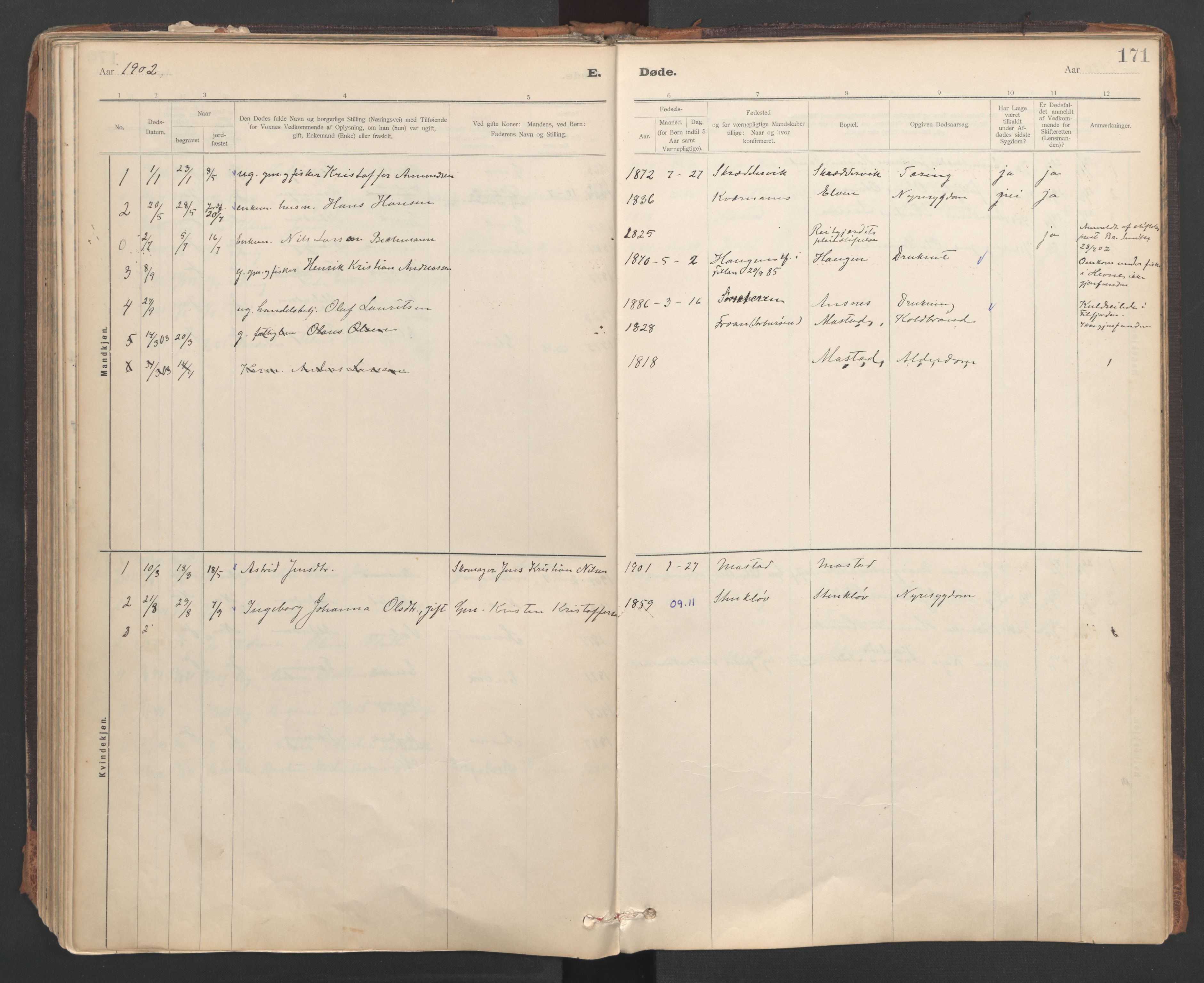 Ministerialprotokoller, klokkerbøker og fødselsregistre - Sør-Trøndelag, SAT/A-1456/637/L0559: Parish register (official) no. 637A02, 1899-1923, p. 171