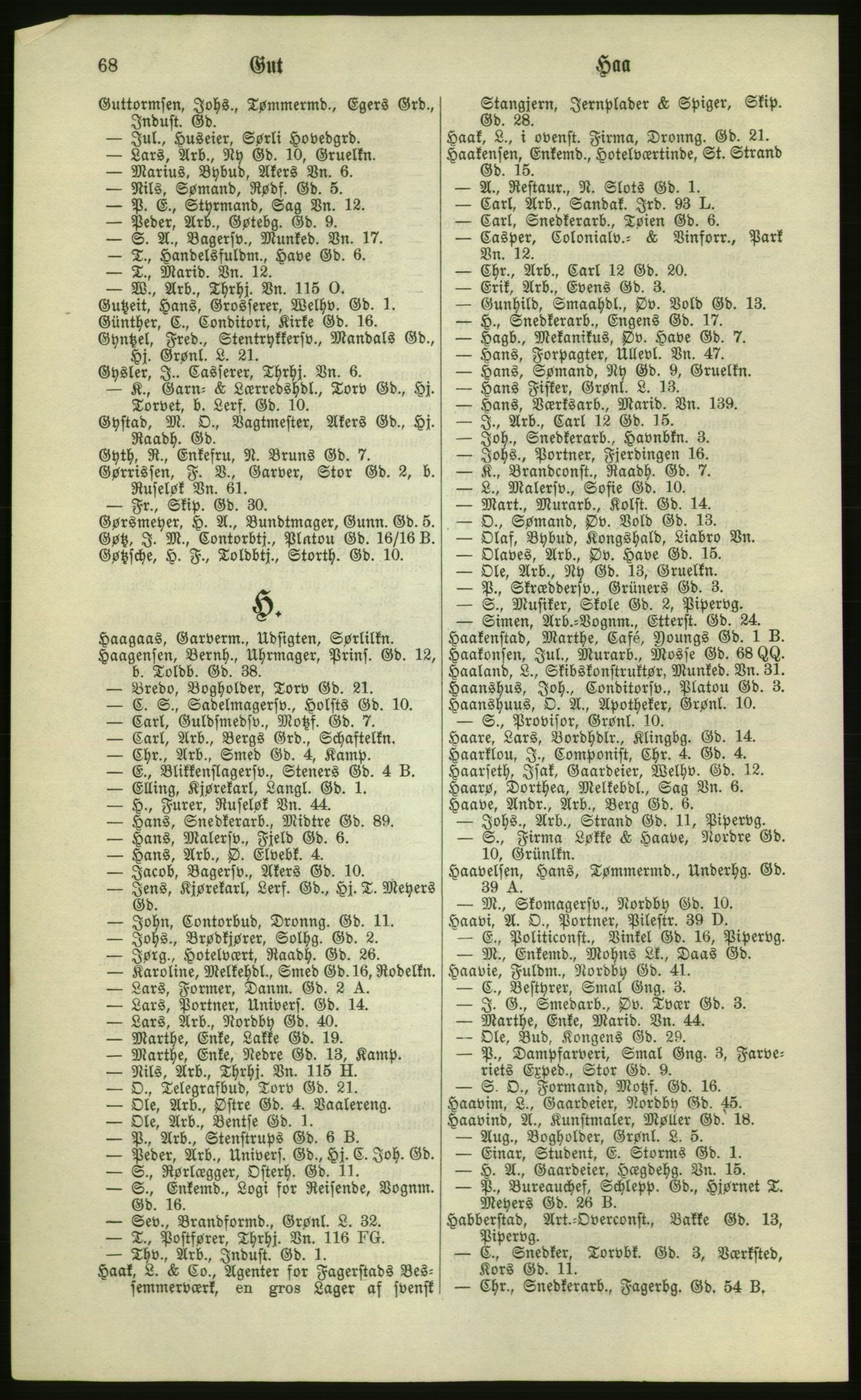 Kristiania/Oslo adressebok, PUBL/-, 1881, p. 68