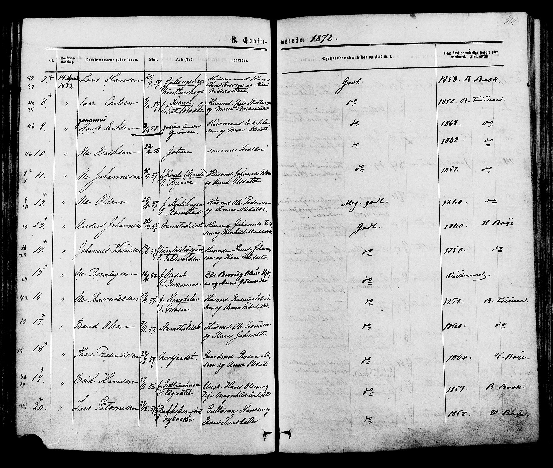 Lom prestekontor, AV/SAH-PREST-070/K/L0007: Parish register (official) no. 7, 1863-1884, p. 144