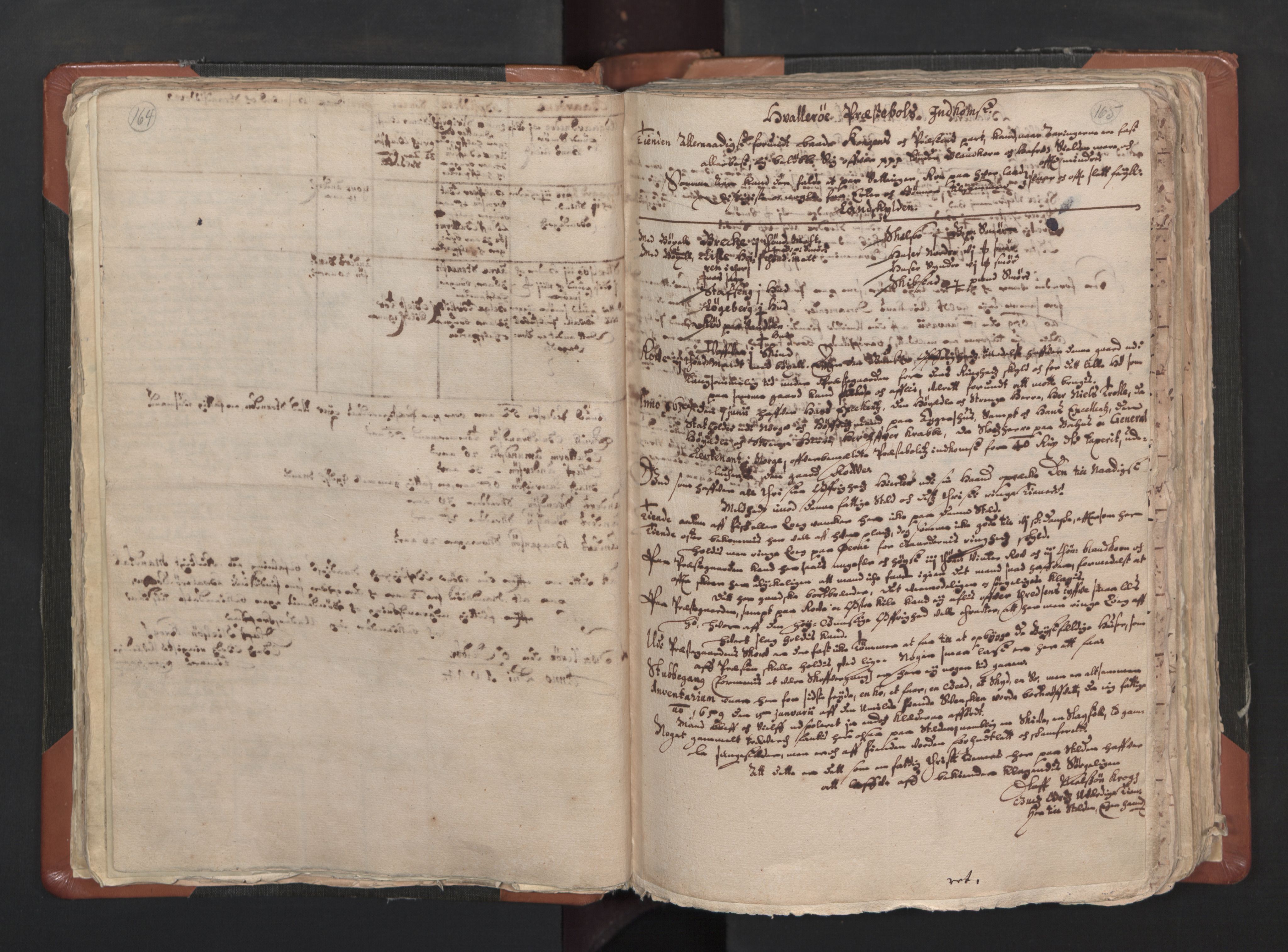 RA, Vicar's Census 1664-1666, no. 1: Nedre Borgesyssel deanery, 1664-1666, p. 164-165