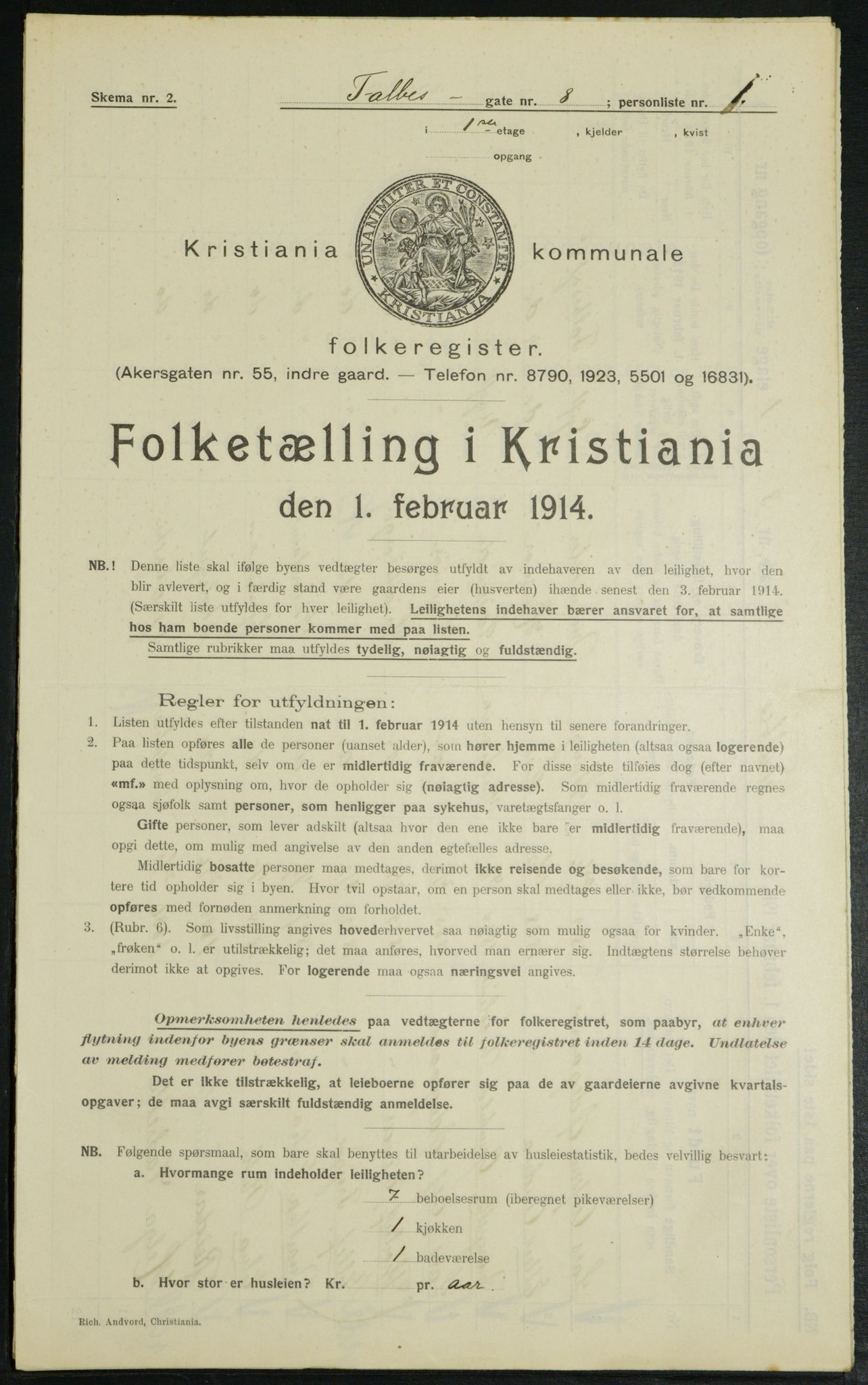 OBA, Municipal Census 1914 for Kristiania, 1914, p. 23341