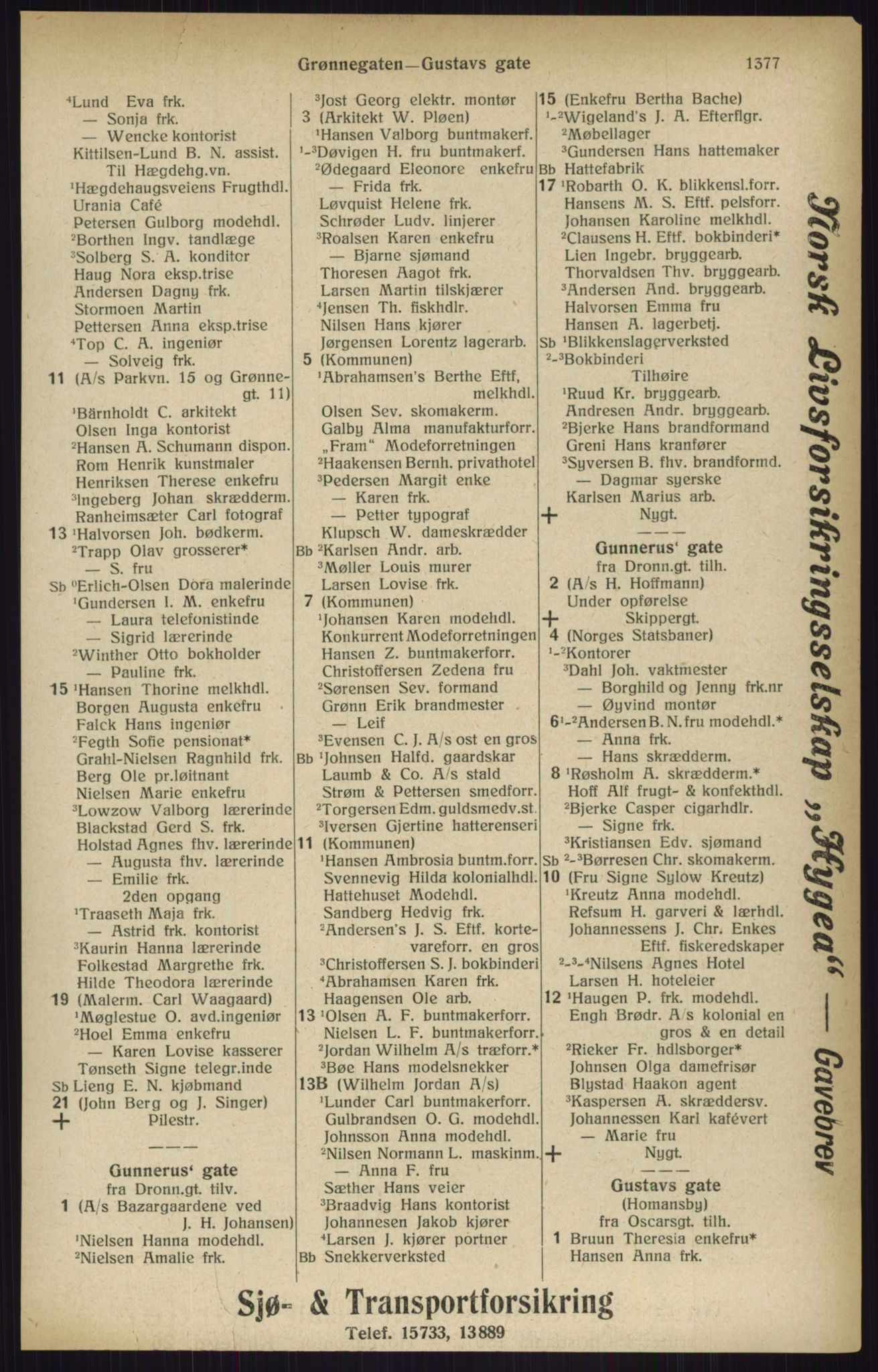 Kristiania/Oslo adressebok, PUBL/-, 1916, p. 1377