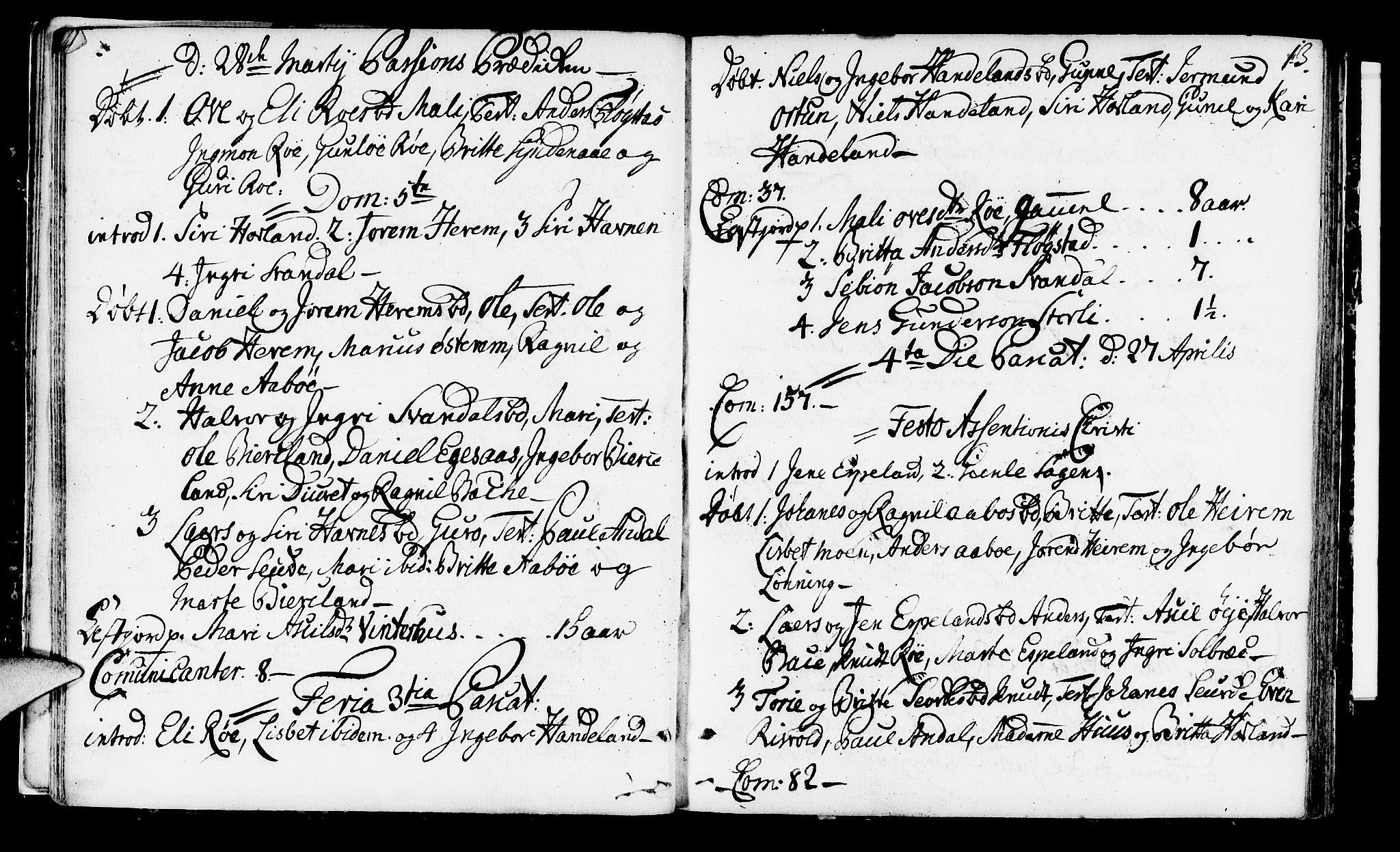 Suldal sokneprestkontor, SAST/A-101845/01/IV/L0002: Parish register (official) no. A 2, 1780-1808, p. 13