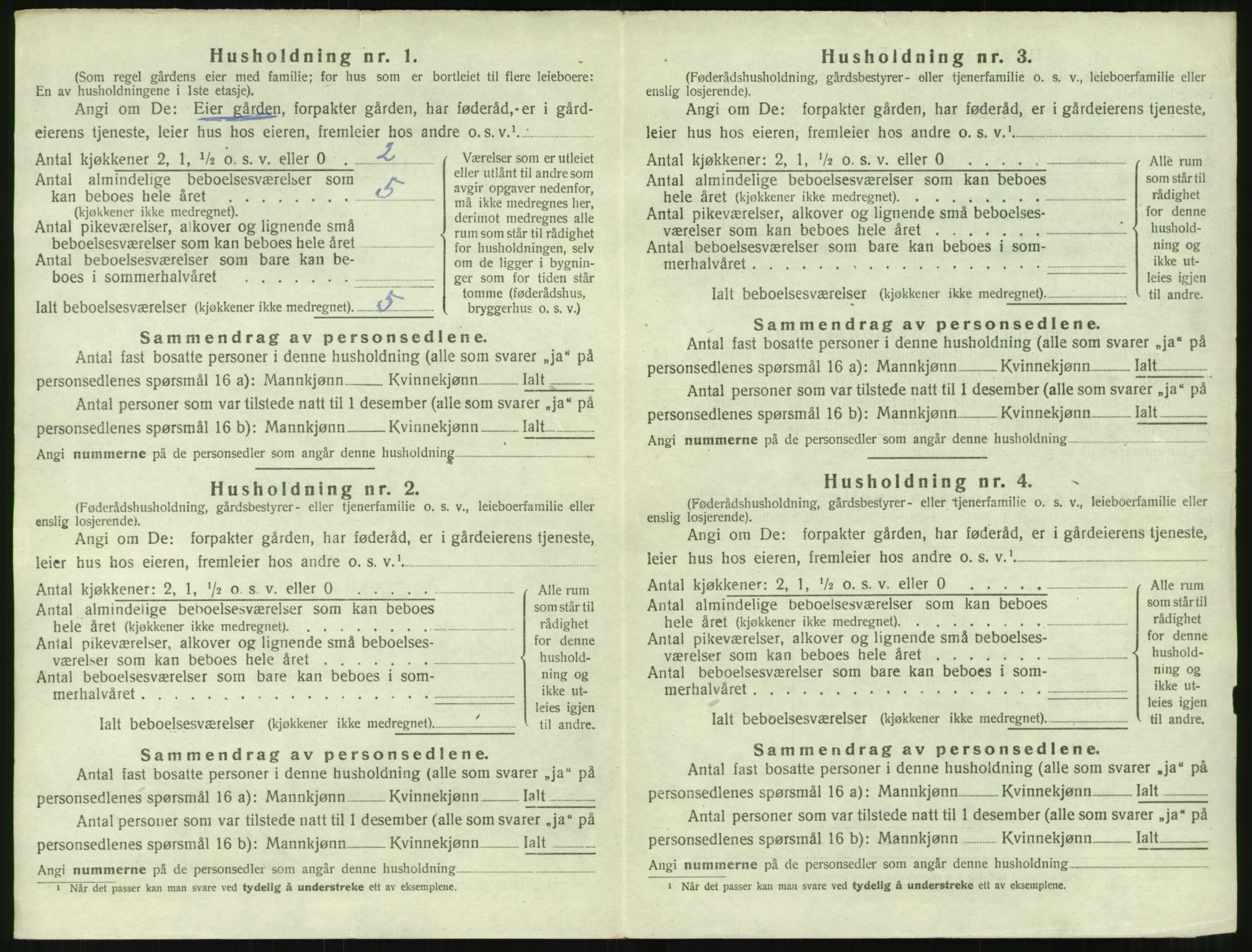 SAT, 1920 census for Borgund, 1920, p. 1047