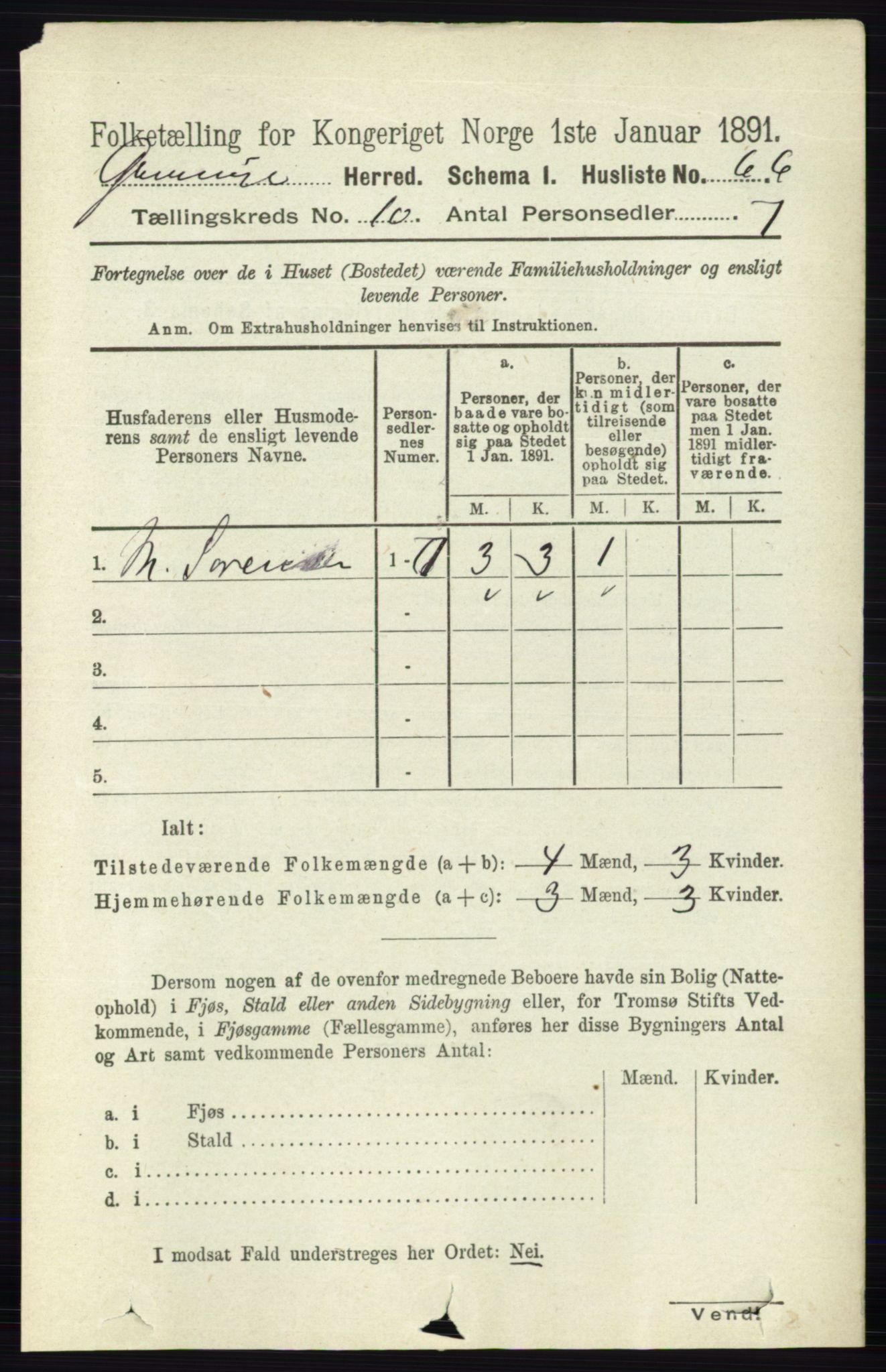 RA, 1891 census for 0132 Glemmen, 1891, p. 9966