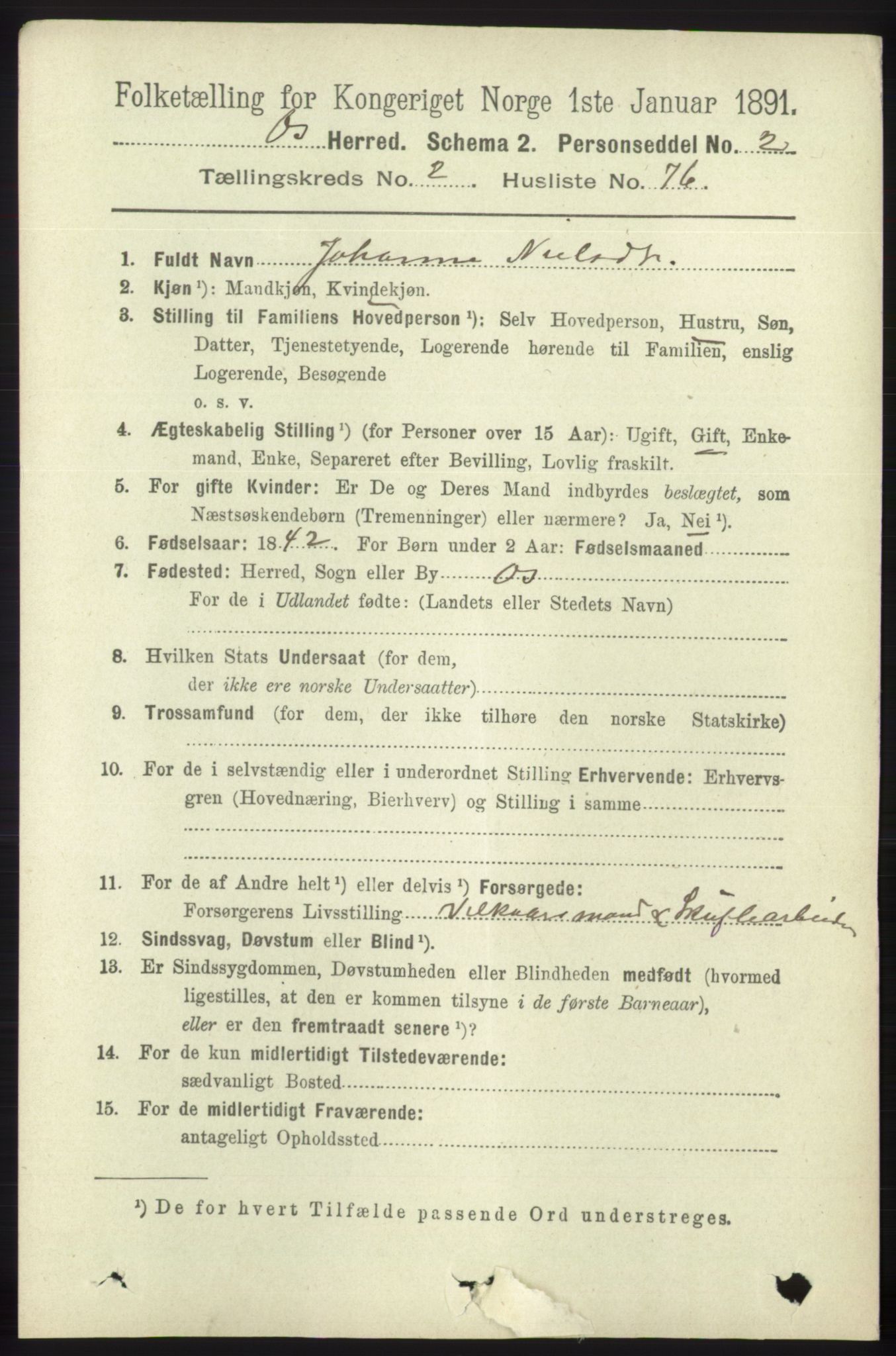 RA, 1891 census for 1243 Os, 1891, p. 856