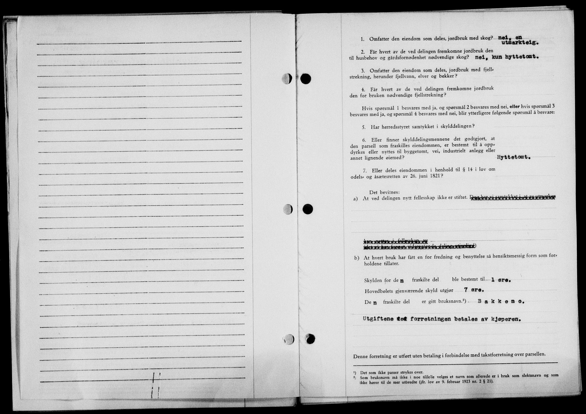 Lofoten sorenskriveri, SAT/A-0017/1/2/2C/L0021a: Mortgage book no. 21a, 1949-1949, Diary no: : 1503/1949