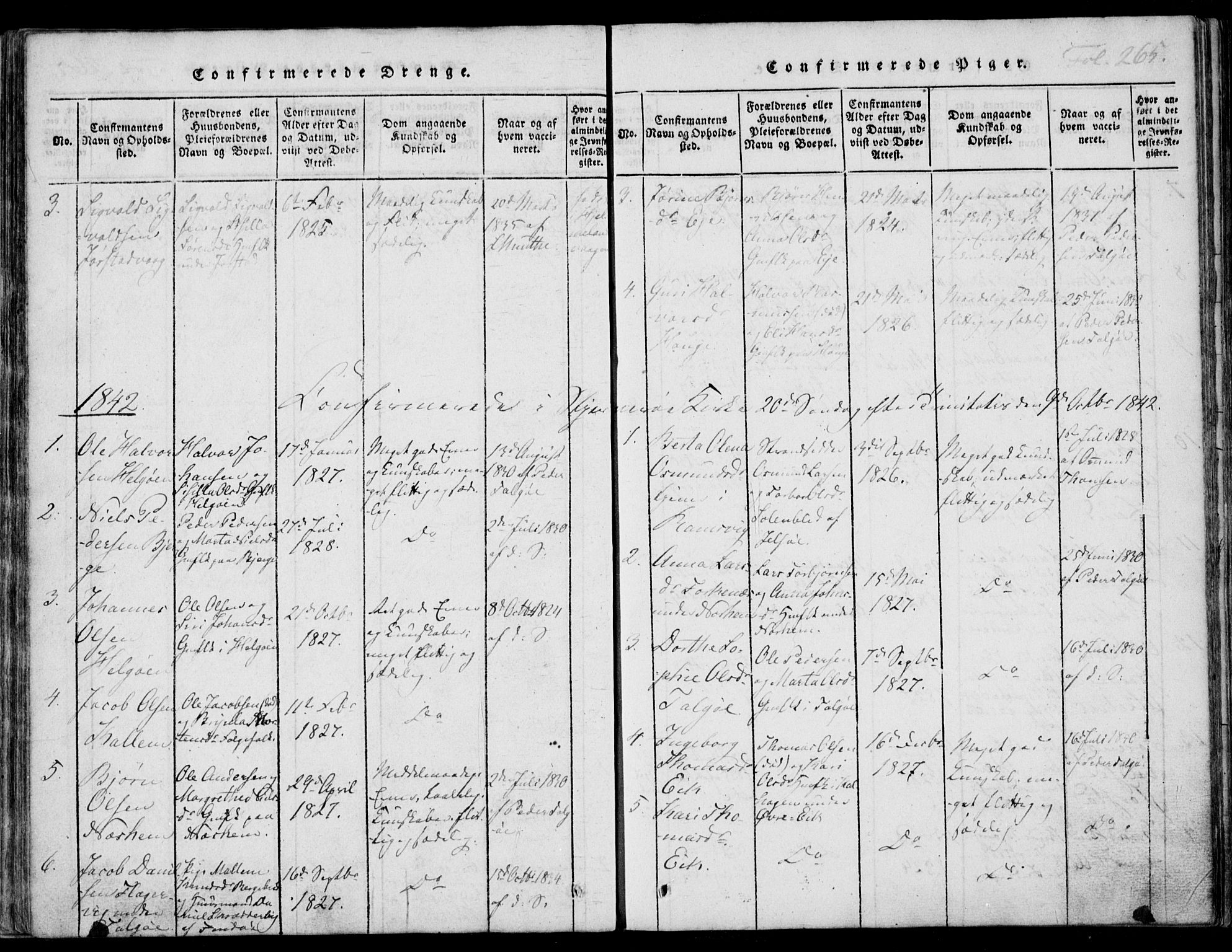 Nedstrand sokneprestkontor, AV/SAST-A-101841/01/IV: Parish register (official) no. A 7, 1816-1870, p. 265