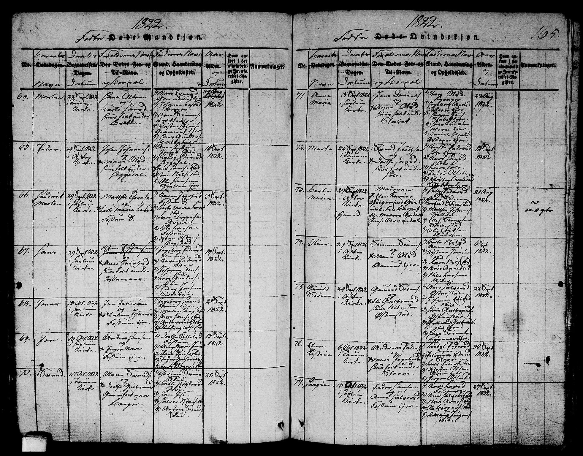 Asker prestekontor Kirkebøker, AV/SAO-A-10256a/G/Ga/L0001: Parish register (copy) no. I 1, 1814-1830, p. 165