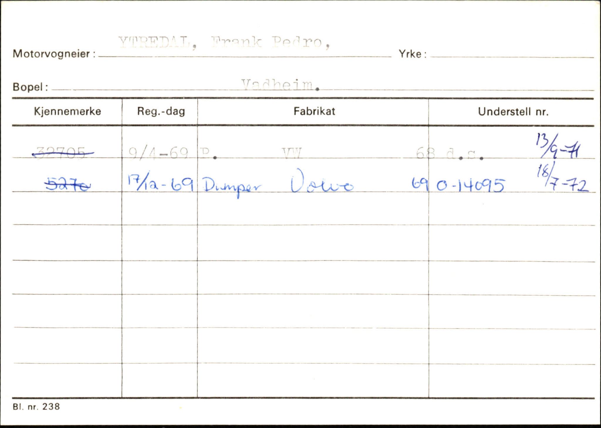 Statens vegvesen, Sogn og Fjordane vegkontor, AV/SAB-A-5301/4/F/L0131: Eigarregister Høyanger P-Å. Stryn S-Å, 1945-1975, p. 894