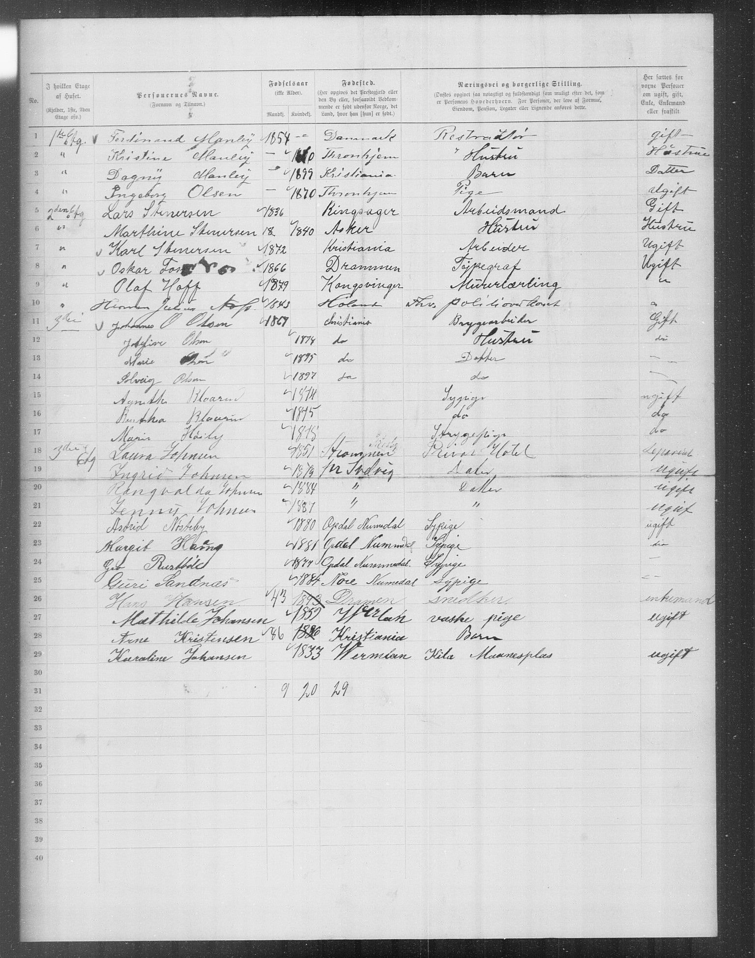 OBA, Municipal Census 1899 for Kristiania, 1899, p. 14763