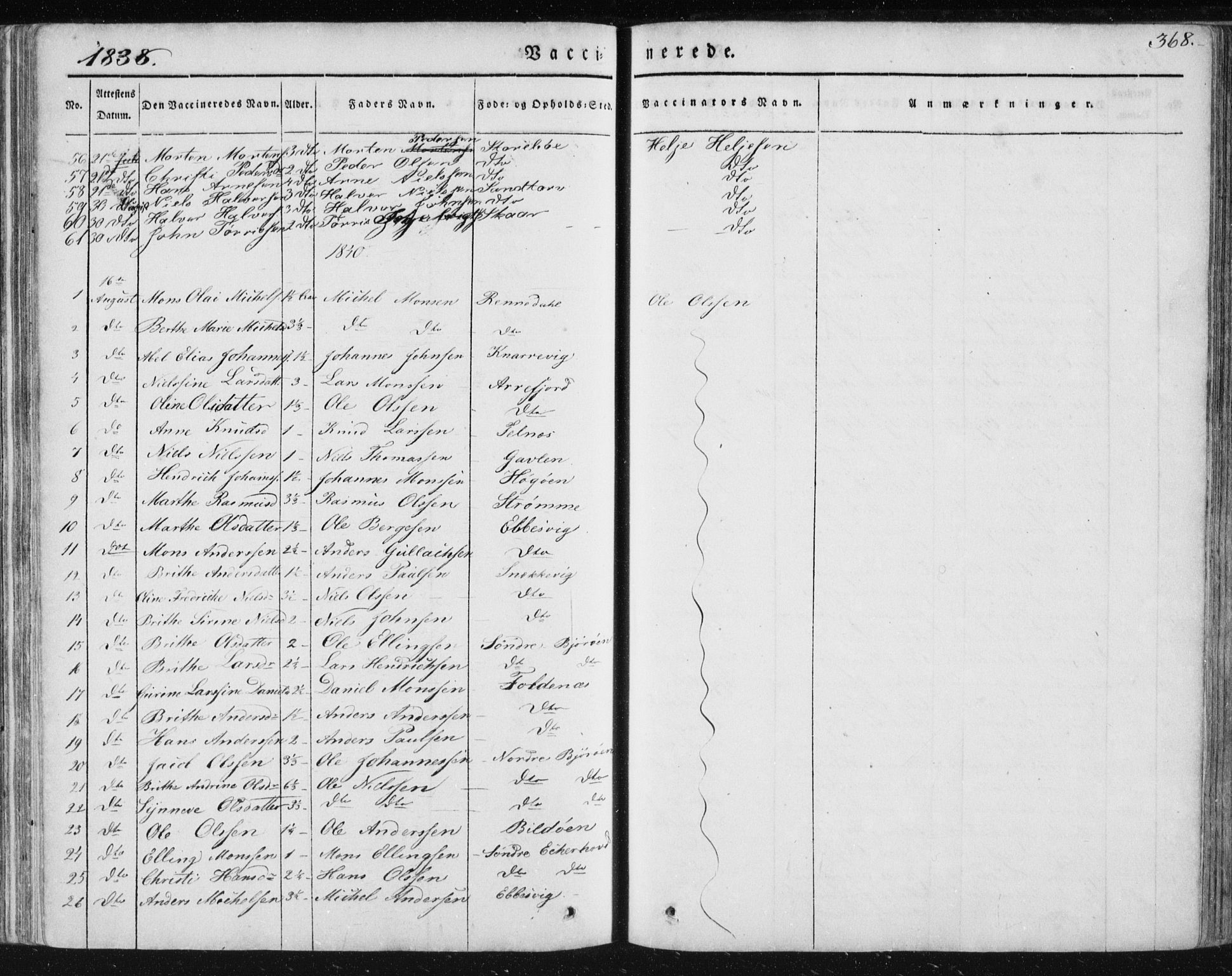 Sund sokneprestembete, SAB/A-99930: Parish register (official) no. A 13, 1835-1849, p. 368