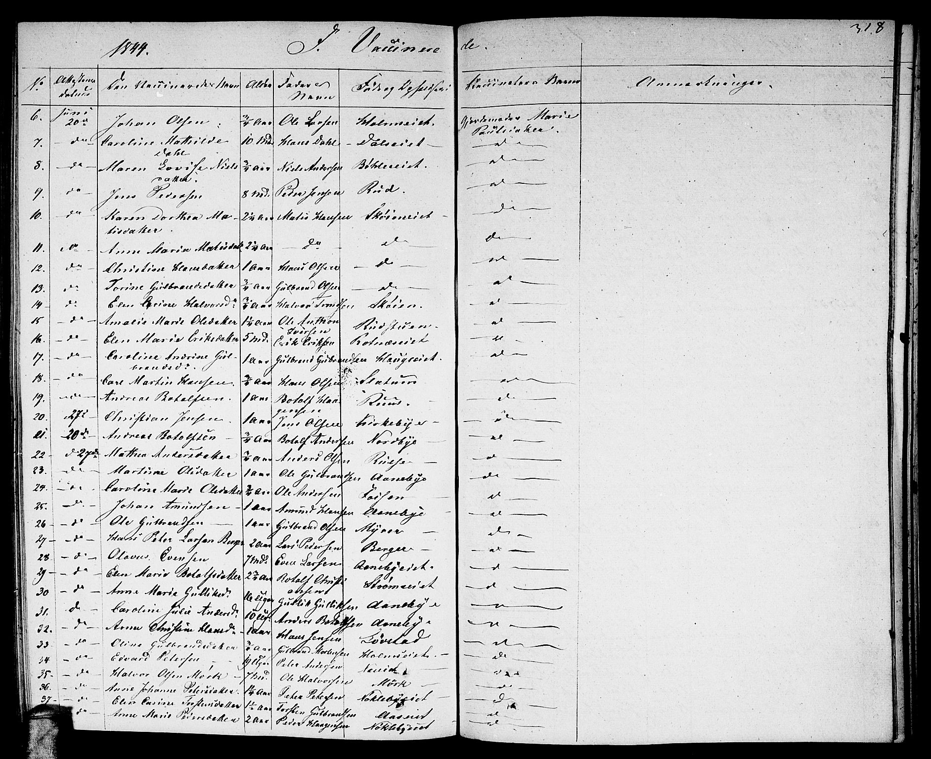 Nittedal prestekontor Kirkebøker, AV/SAO-A-10365a/F/Fa/L0004: Parish register (official) no. I 4, 1836-1849, p. 318