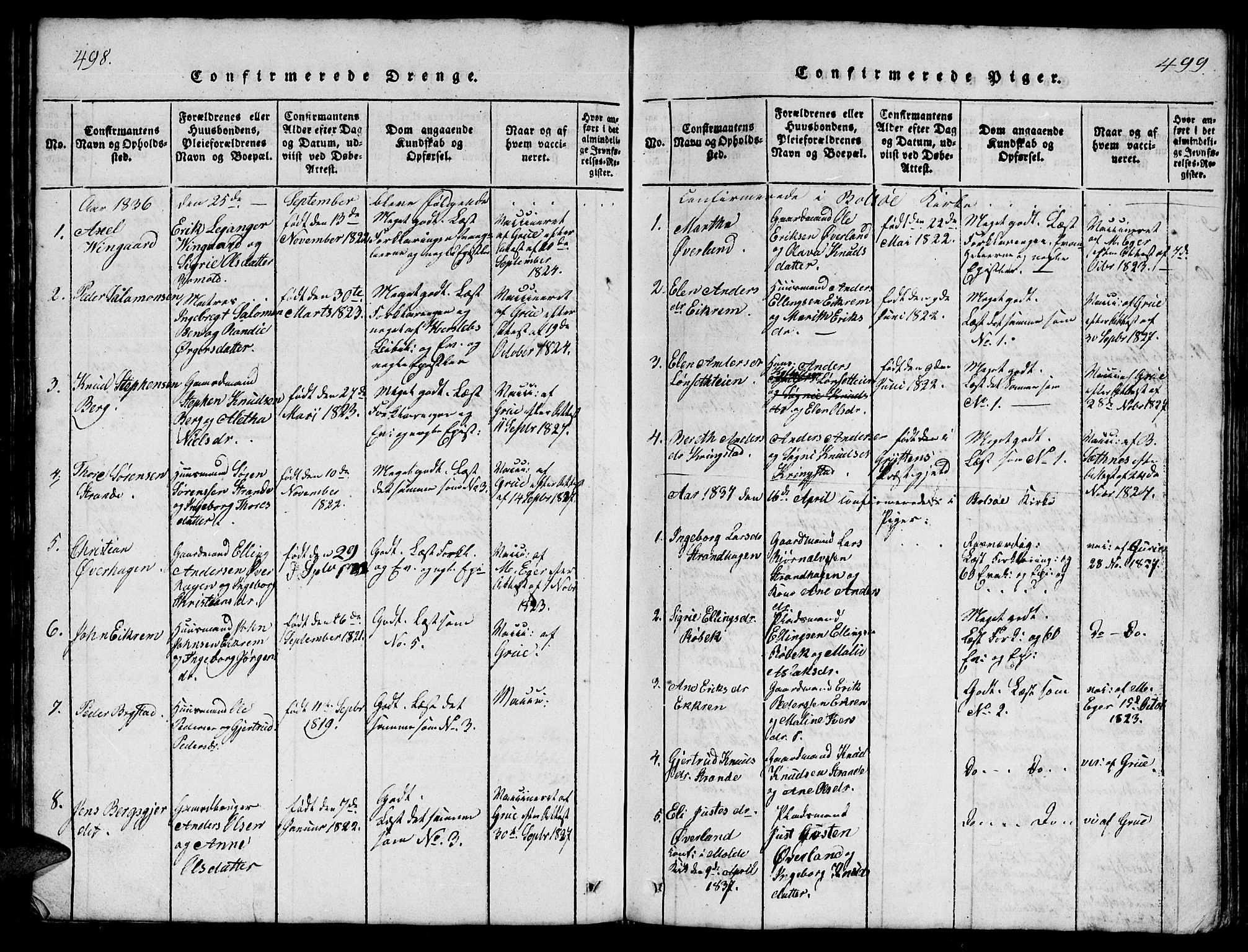 Ministerialprotokoller, klokkerbøker og fødselsregistre - Møre og Romsdal, SAT/A-1454/555/L0665: Parish register (copy) no. 555C01, 1818-1868, p. 498-499