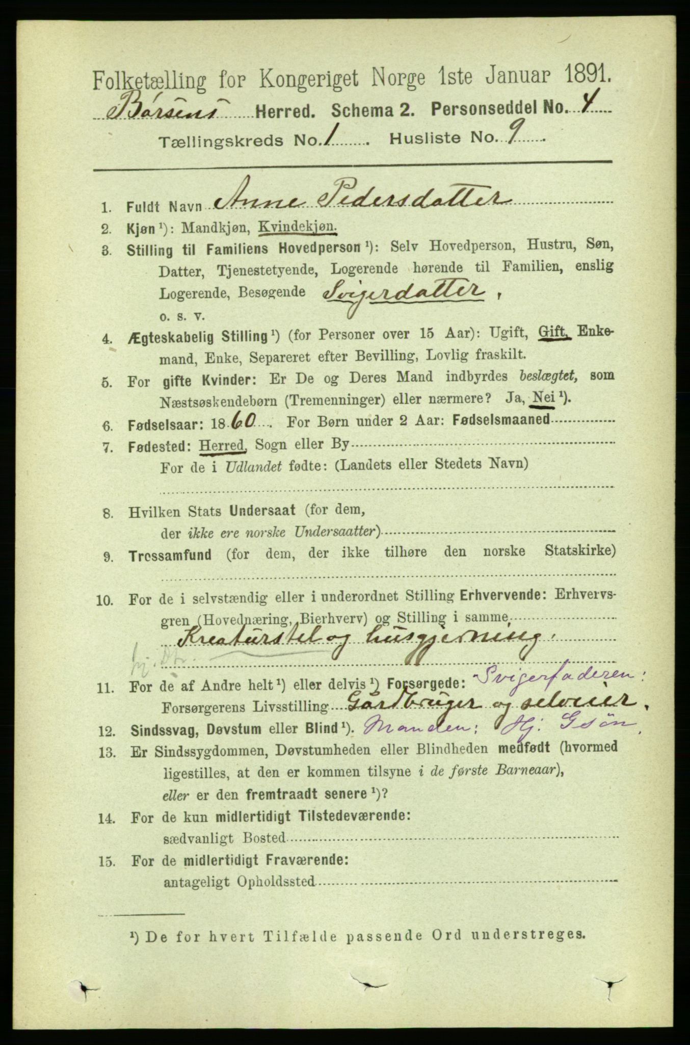 RA, 1891 census for 1658 Børsa, 1891, p. 137