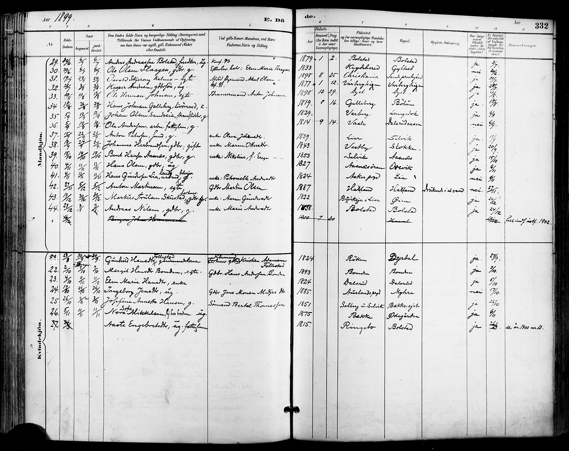 Sande Kirkebøker, SAKO/A-53/F/Fa/L0007: Parish register (official) no. 7, 1888-1903, p. 332
